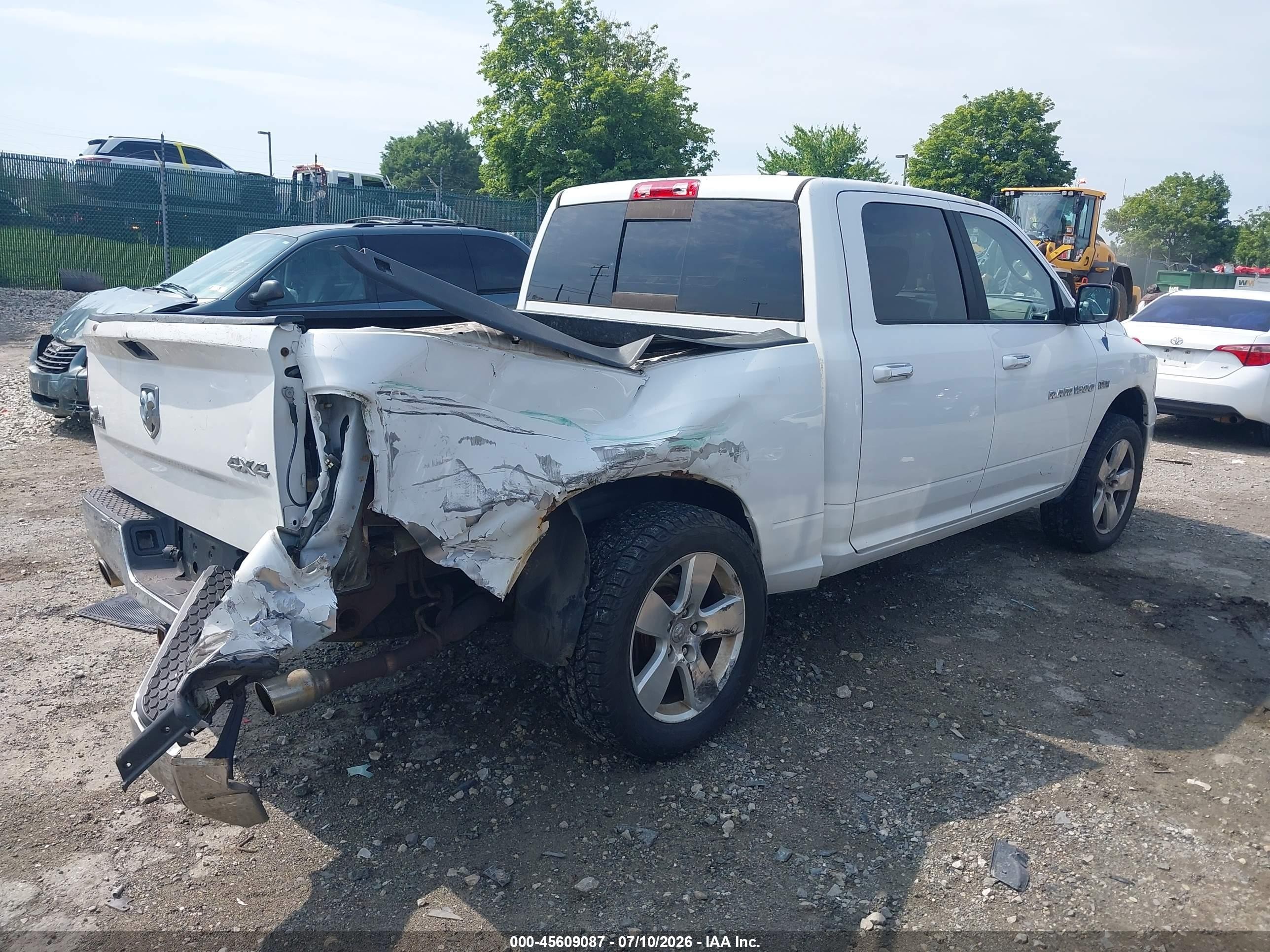 2012 Ram 1500 Big Horn White vin: 1C6RD7LT6CS109878