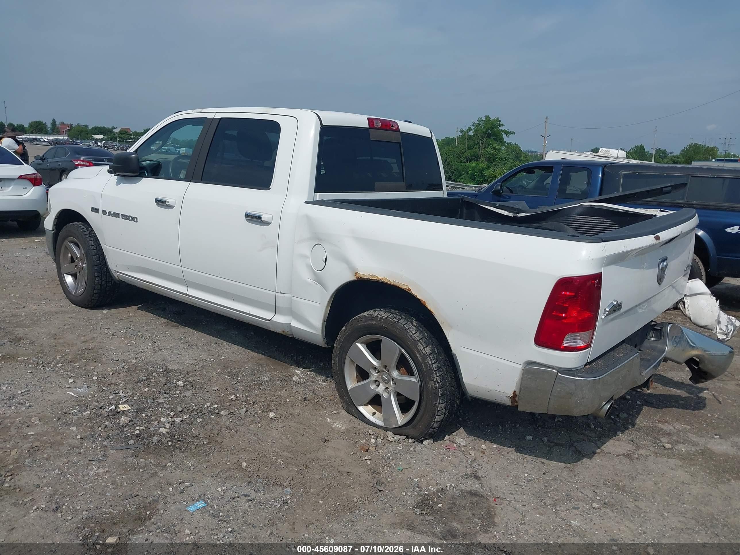 2012 Ram 1500 Big Horn White vin: 1C6RD7LT6CS109878