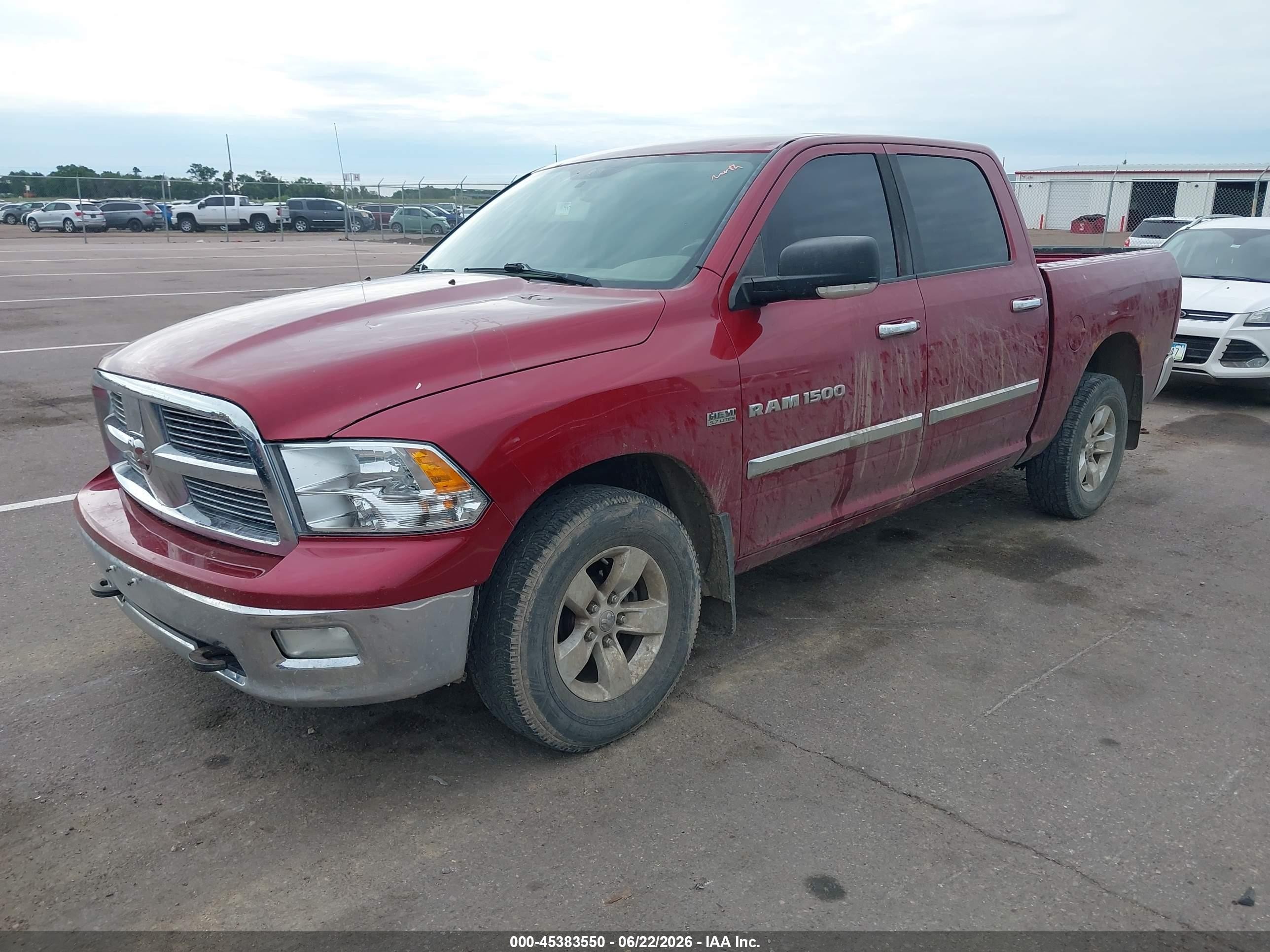2012 Ram 1500 Slt Red vin: 1C6RD7LT6CS148695