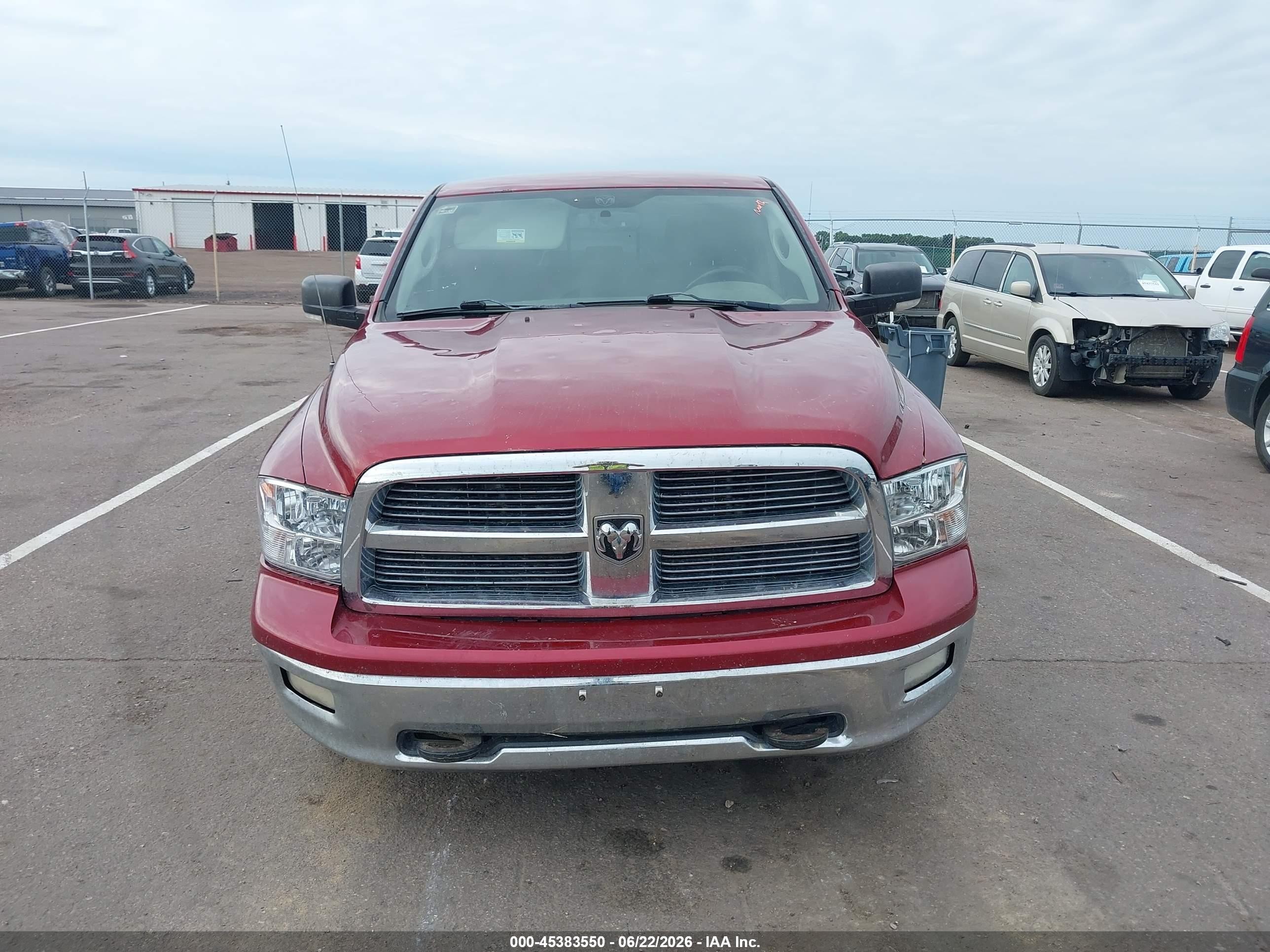 2012 Ram 1500 Slt Red vin: 1C6RD7LT6CS148695