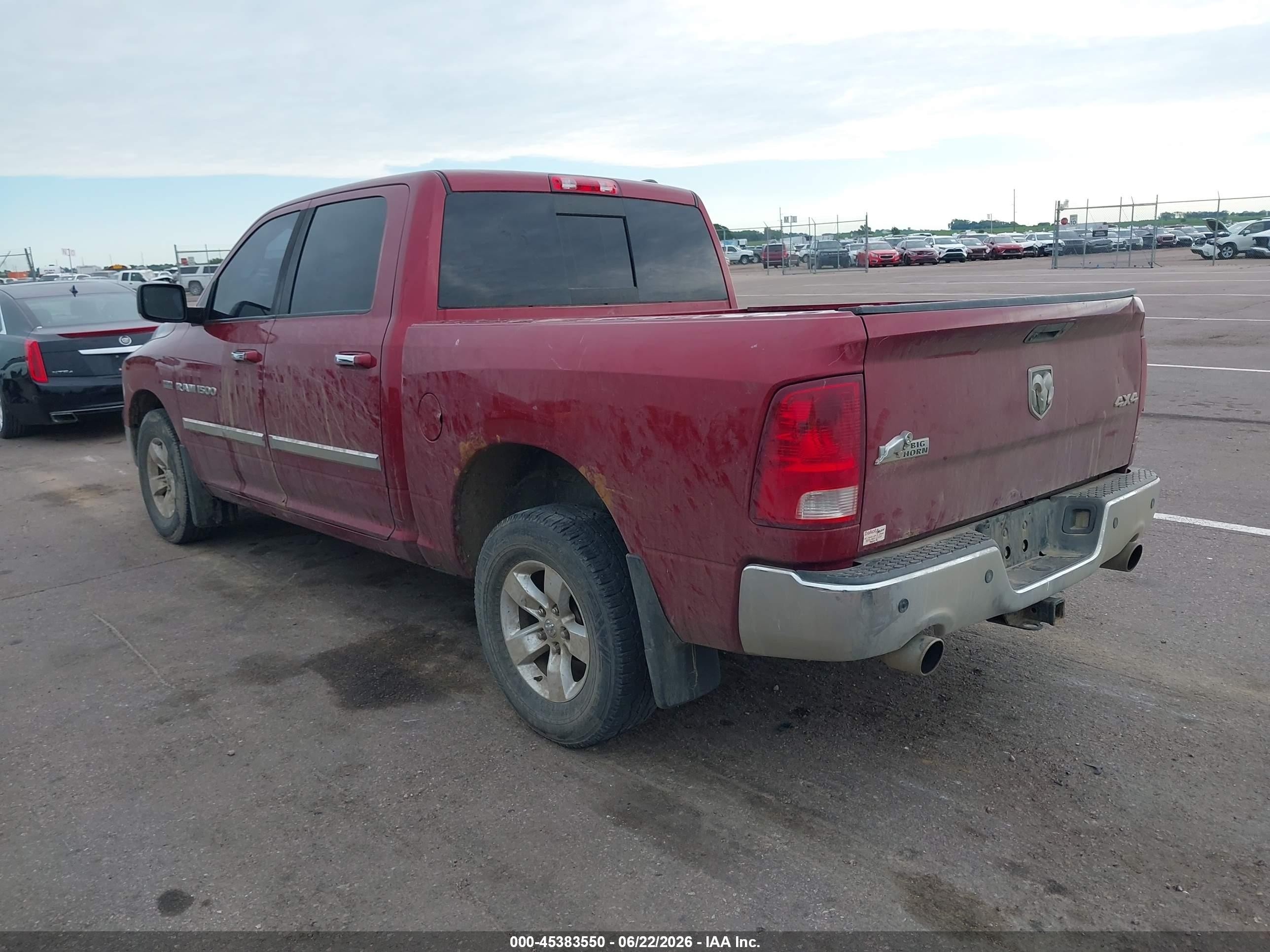 2012 Ram 1500 Slt Red vin: 1C6RD7LT6CS148695