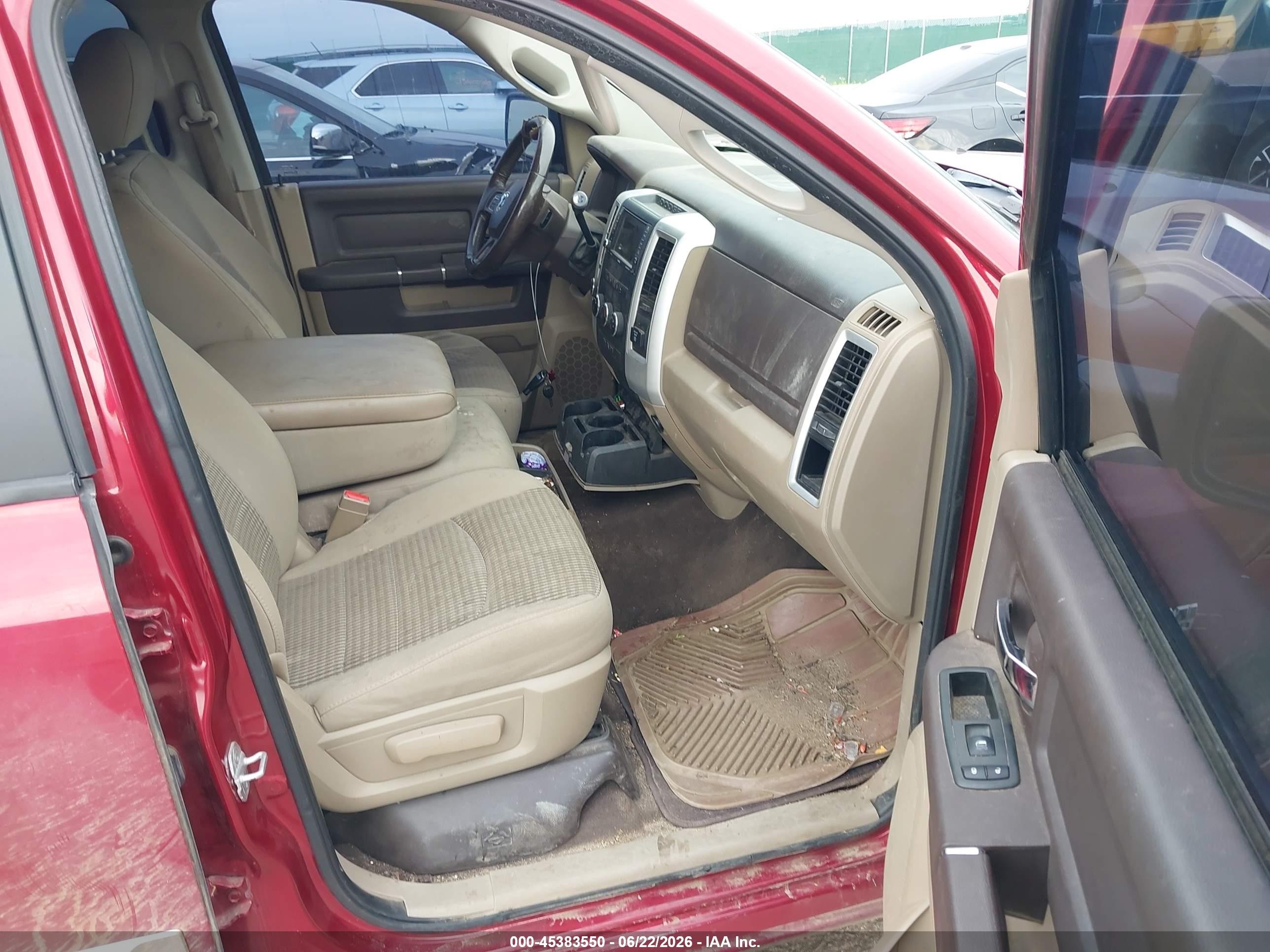 2012 Ram 1500 Slt Red vin: 1C6RD7LT6CS148695