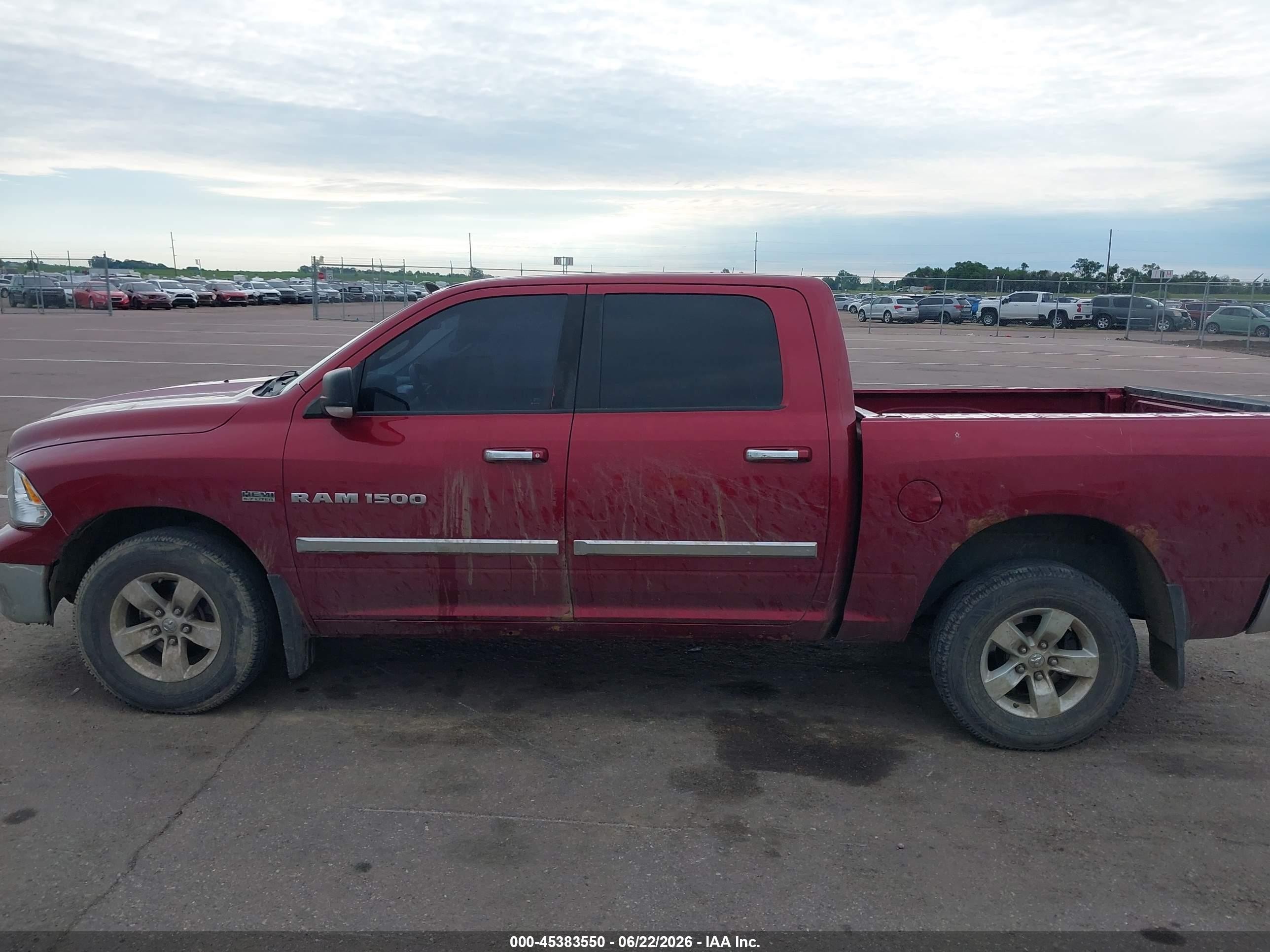 2012 Ram 1500 Slt Red vin: 1C6RD7LT6CS148695