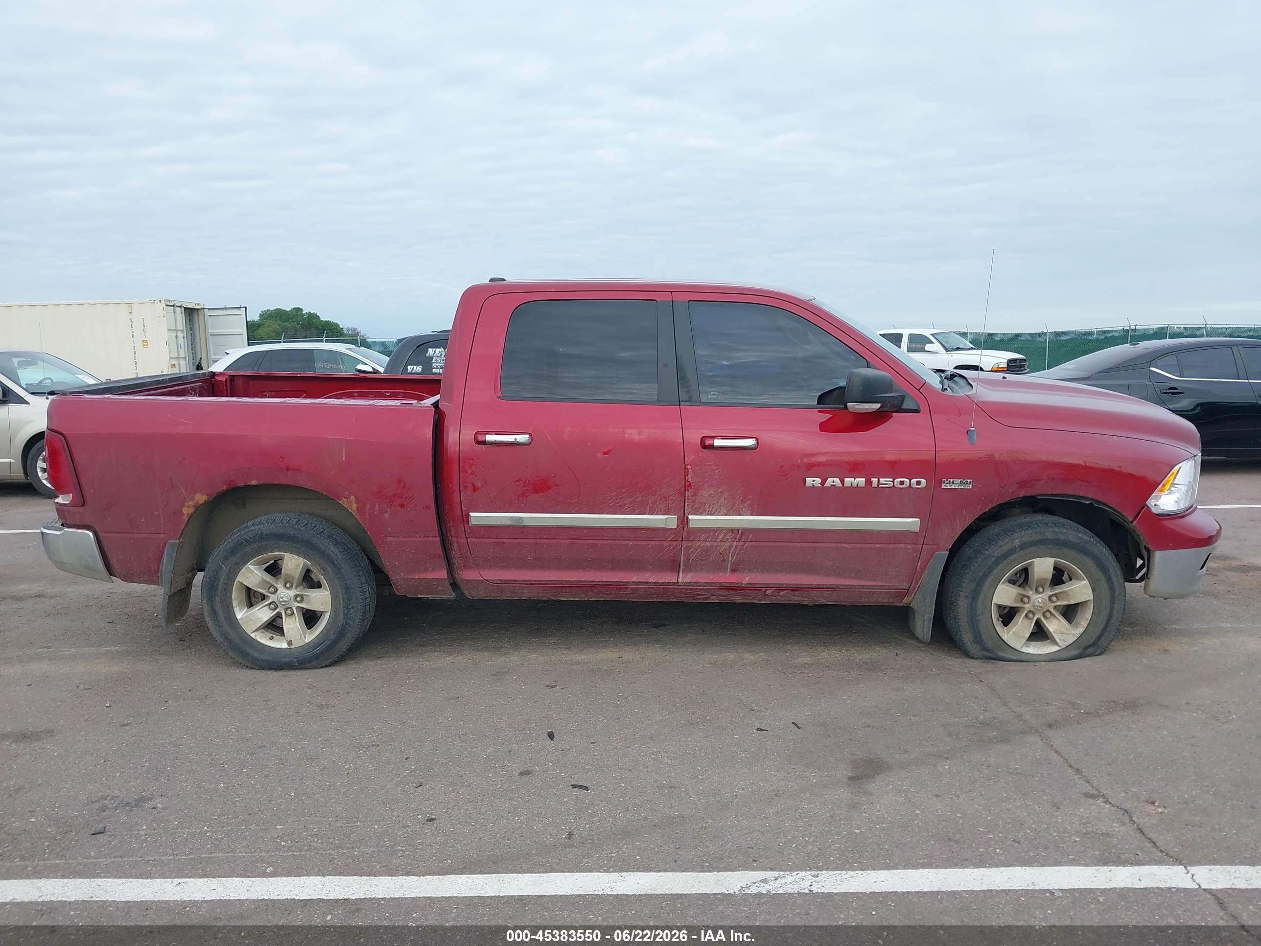 2012 Ram 1500 Slt Red vin: 1C6RD7LT6CS148695