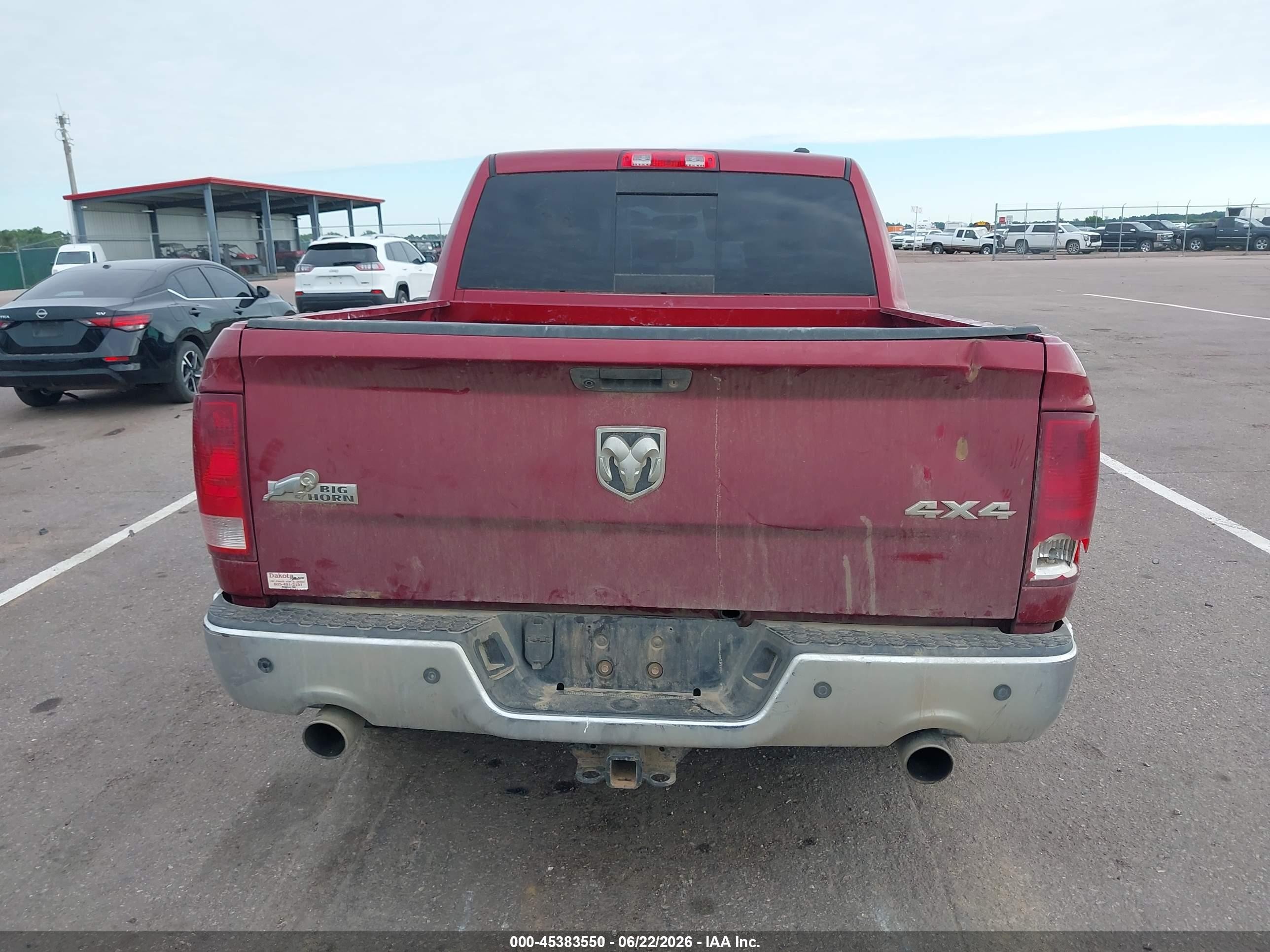 2012 Ram 1500 Slt Red vin: 1C6RD7LT6CS148695