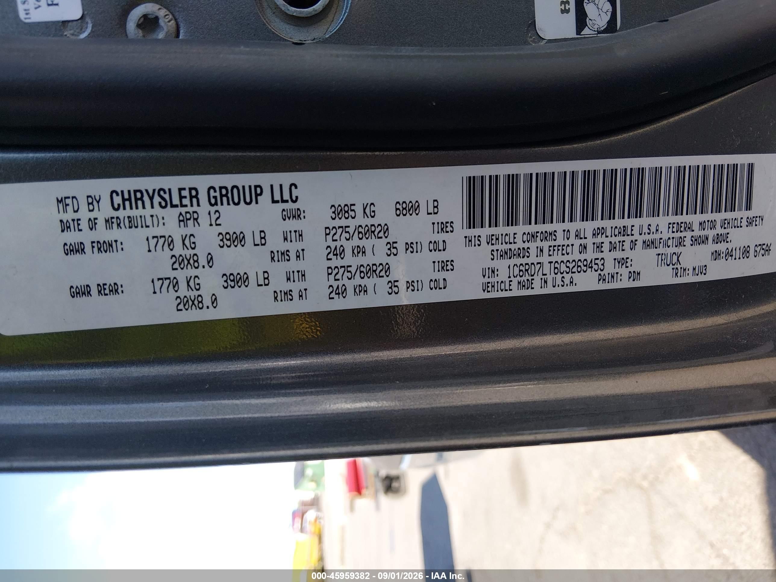 2012 Ram 1500 Big Horn Gray vin: 1C6RD7LT6CS269453