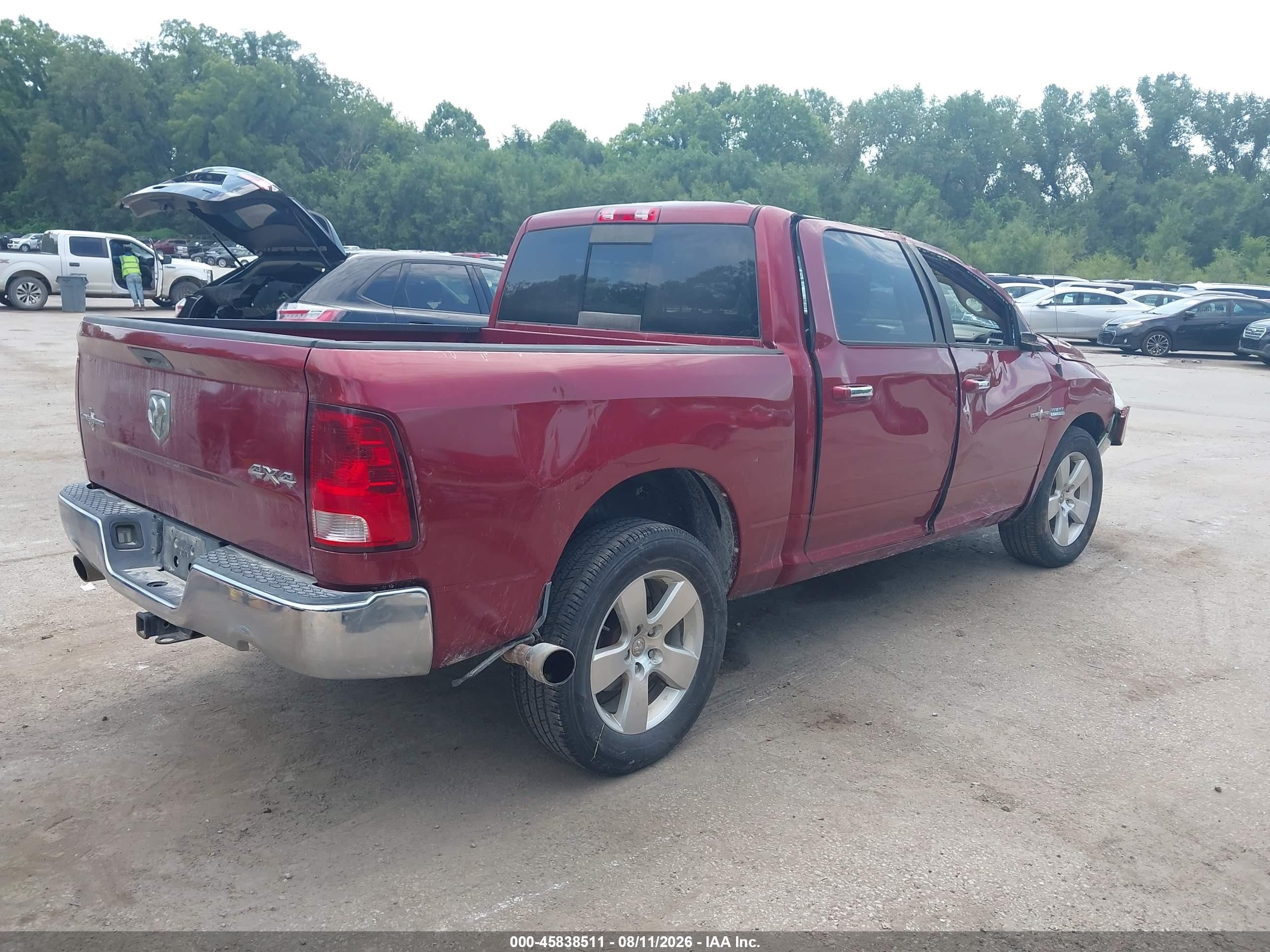 2012 Ram 1500 Slt Темно-бордовый vin: 1C6RD7LT6CS349190