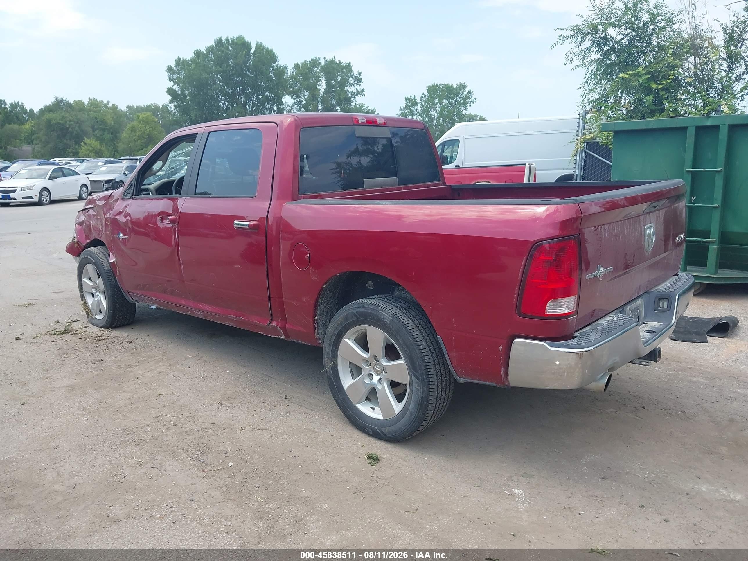 2012 Ram 1500 Slt Темно-бордовый vin: 1C6RD7LT6CS349190
