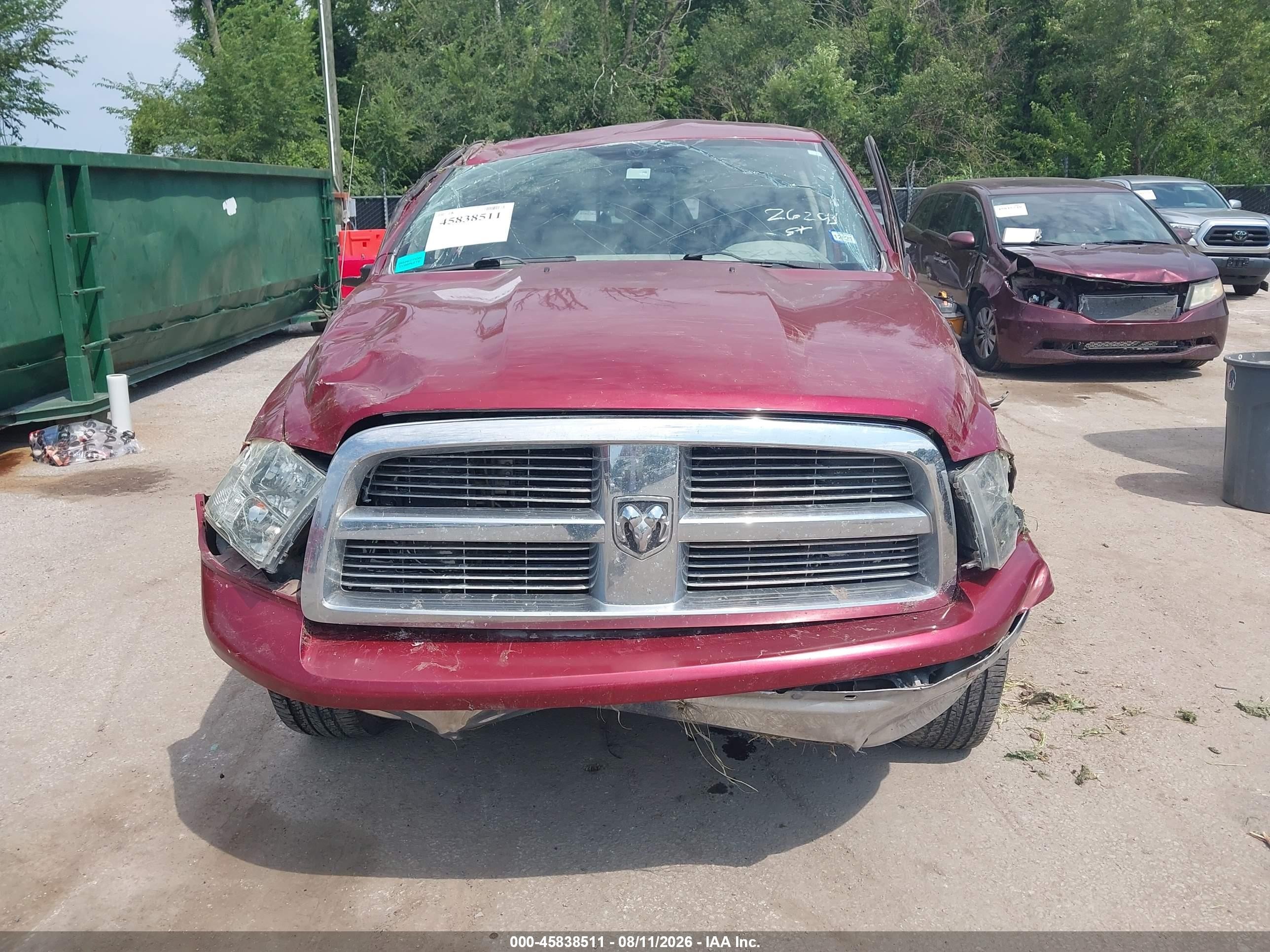 2012 Ram 1500 Slt Темно-бордовый vin: 1C6RD7LT6CS349190