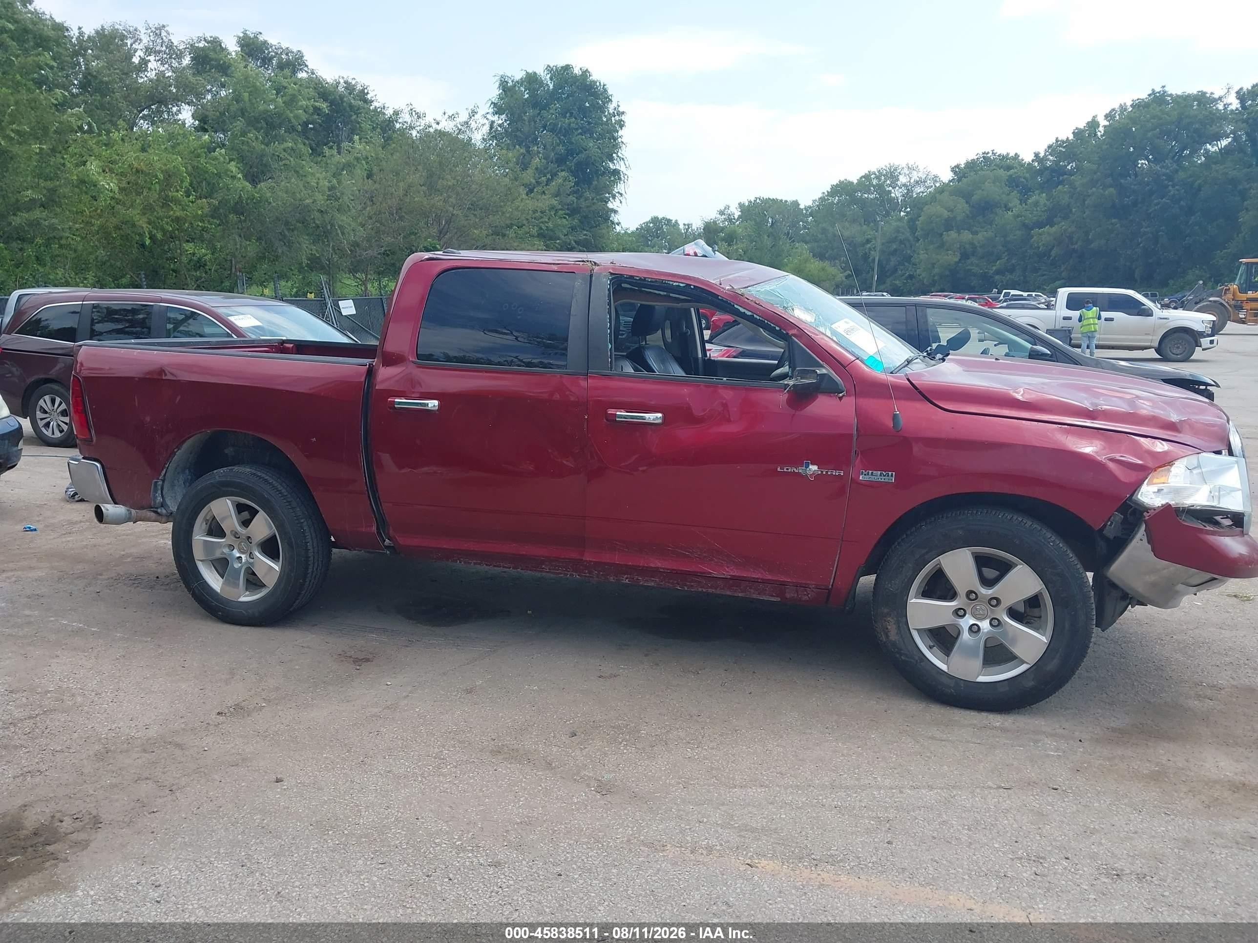 2012 Ram 1500 Slt Темно-бордовый vin: 1C6RD7LT6CS349190