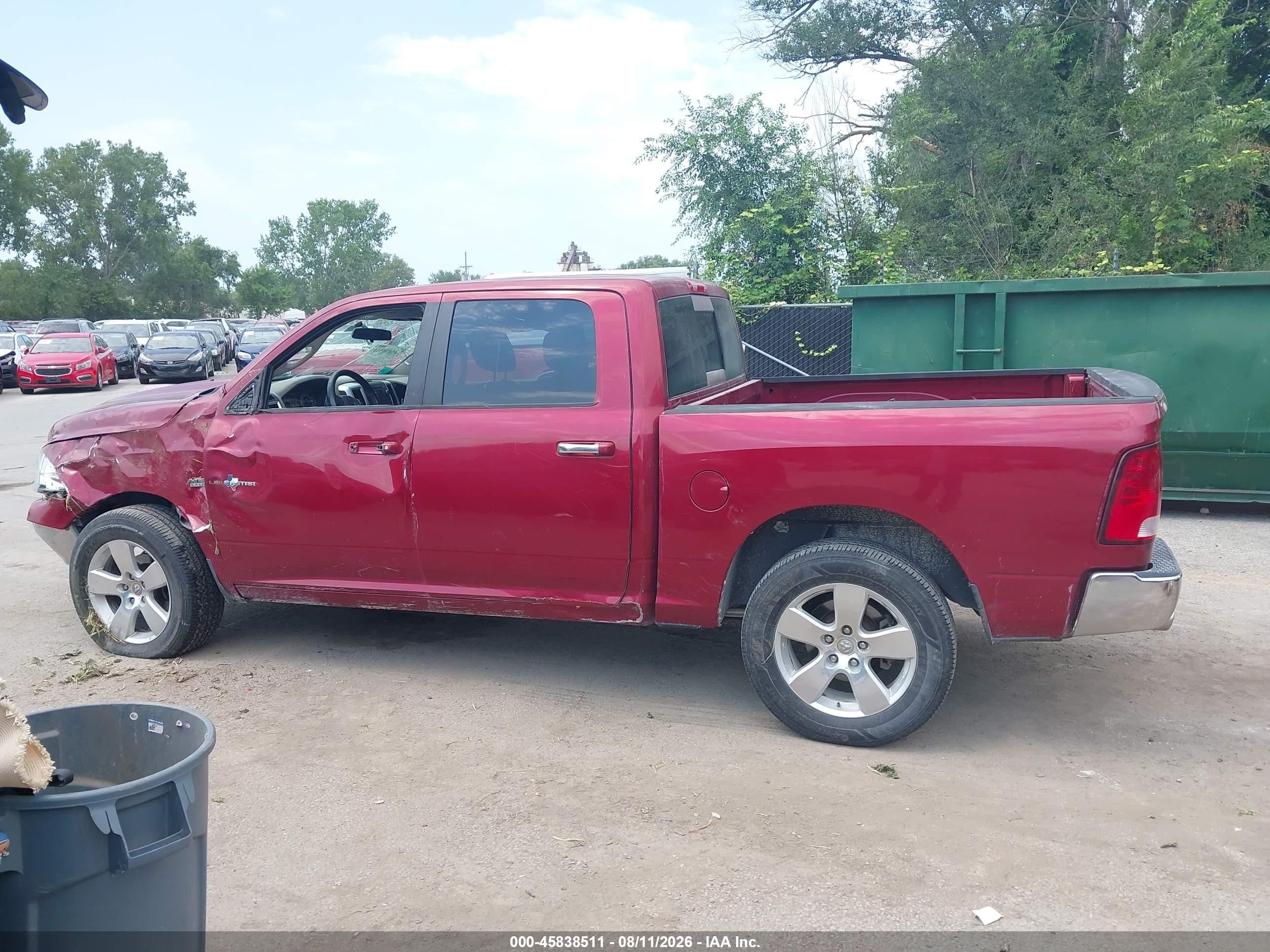2012 Ram 1500 Slt Темно-бордовый vin: 1C6RD7LT6CS349190