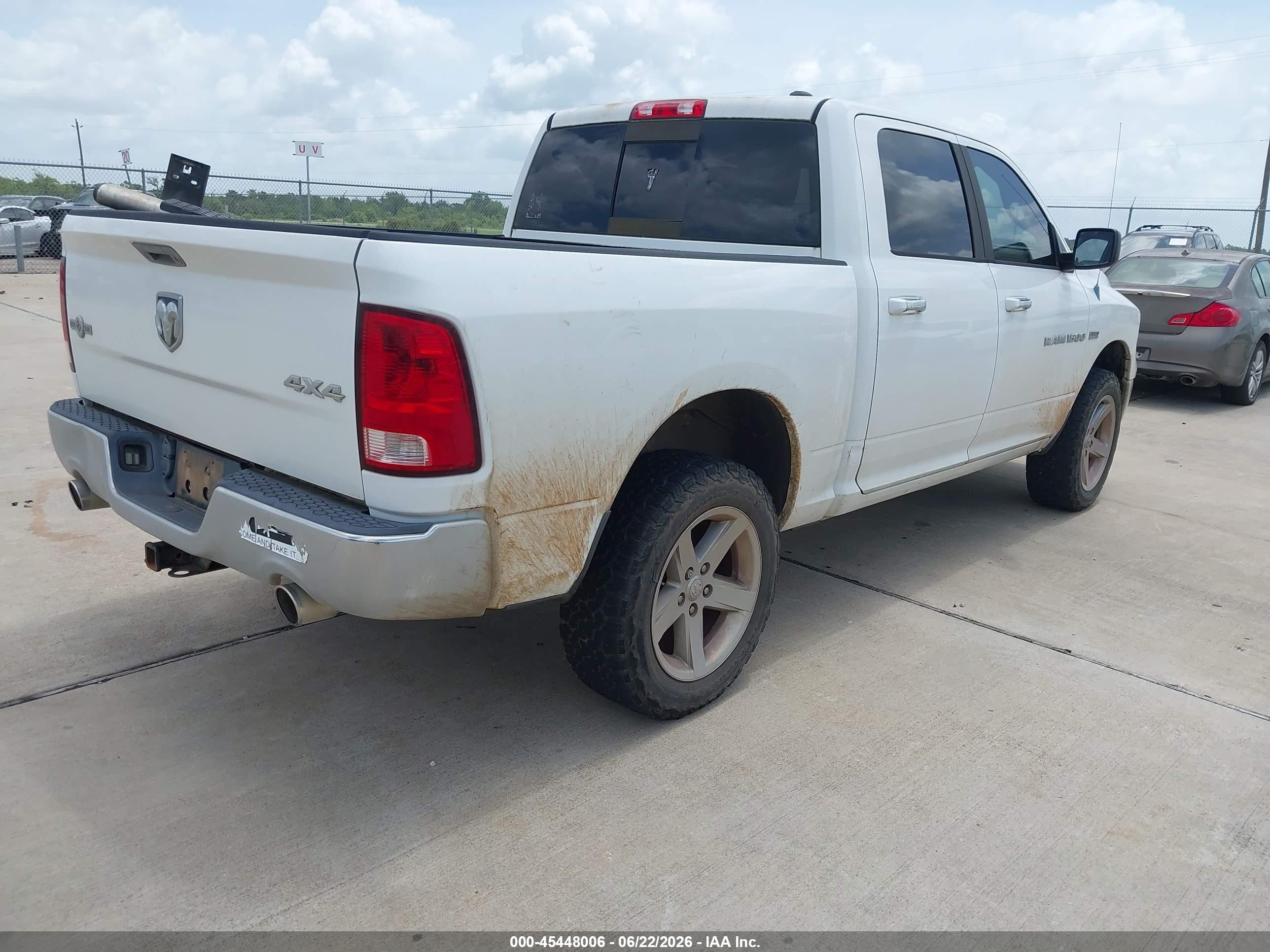 2012 Ram 1500 Lone Star White vin: 1C6RD7LT7CS320815