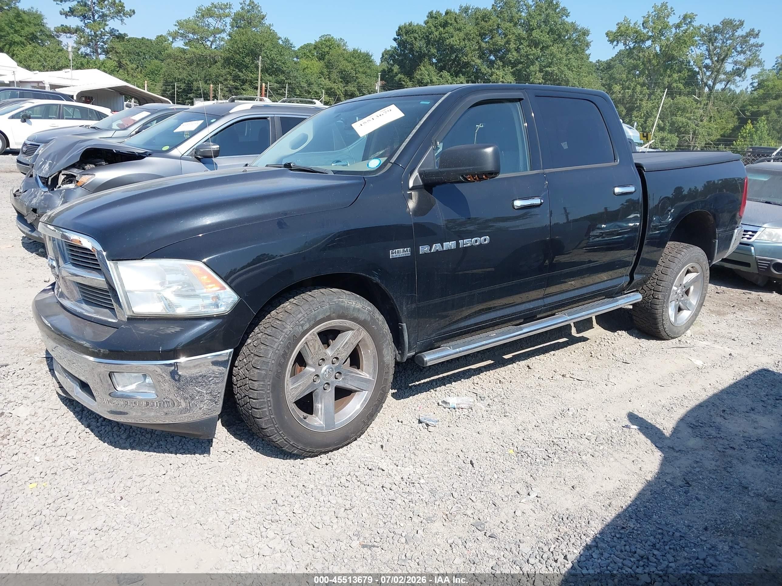 2012 Ram 1500 Big Horn Black vin: 1C6RD7LT8CS184453