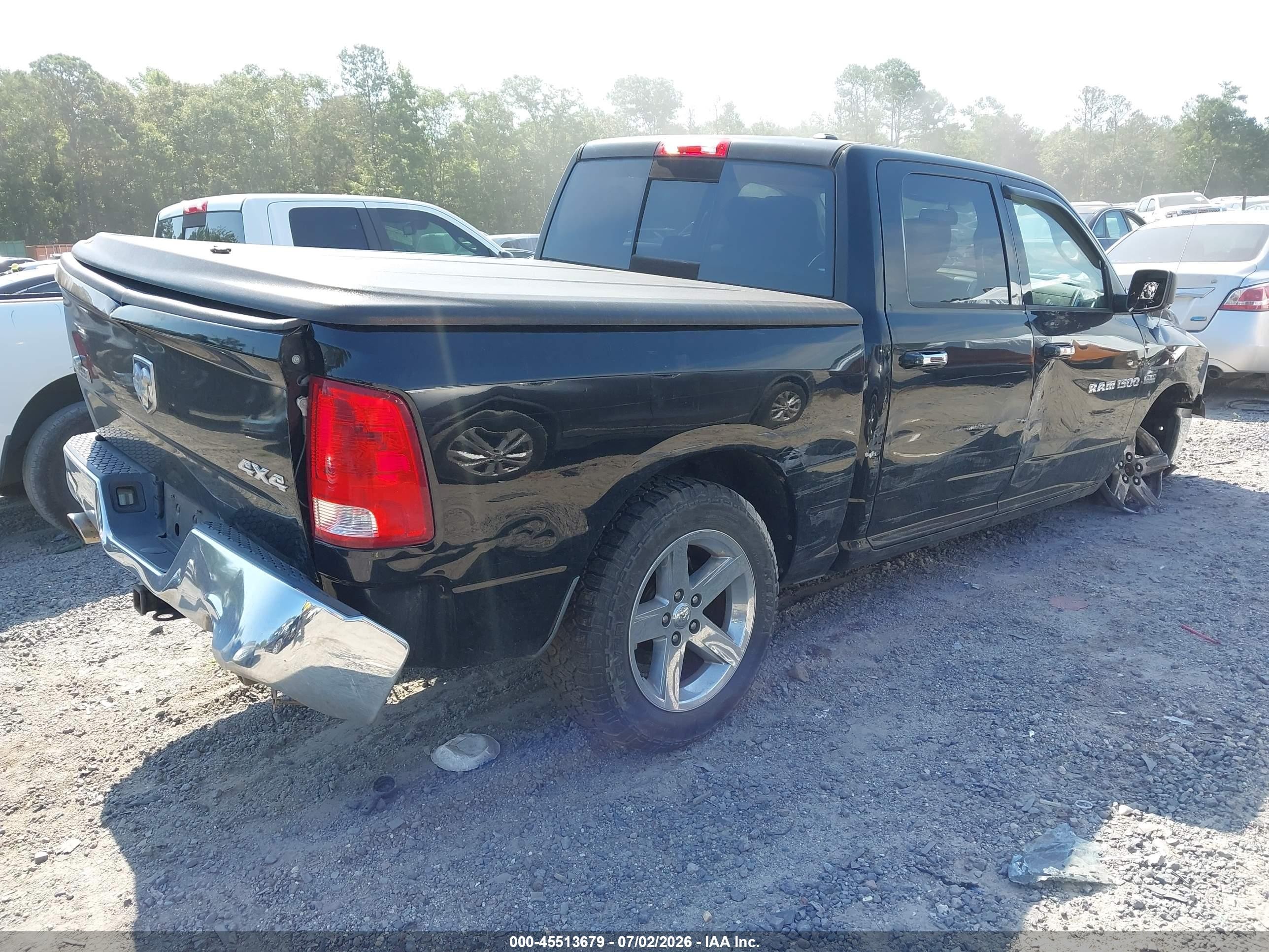 2012 Ram 1500 Big Horn Black vin: 1C6RD7LT8CS184453