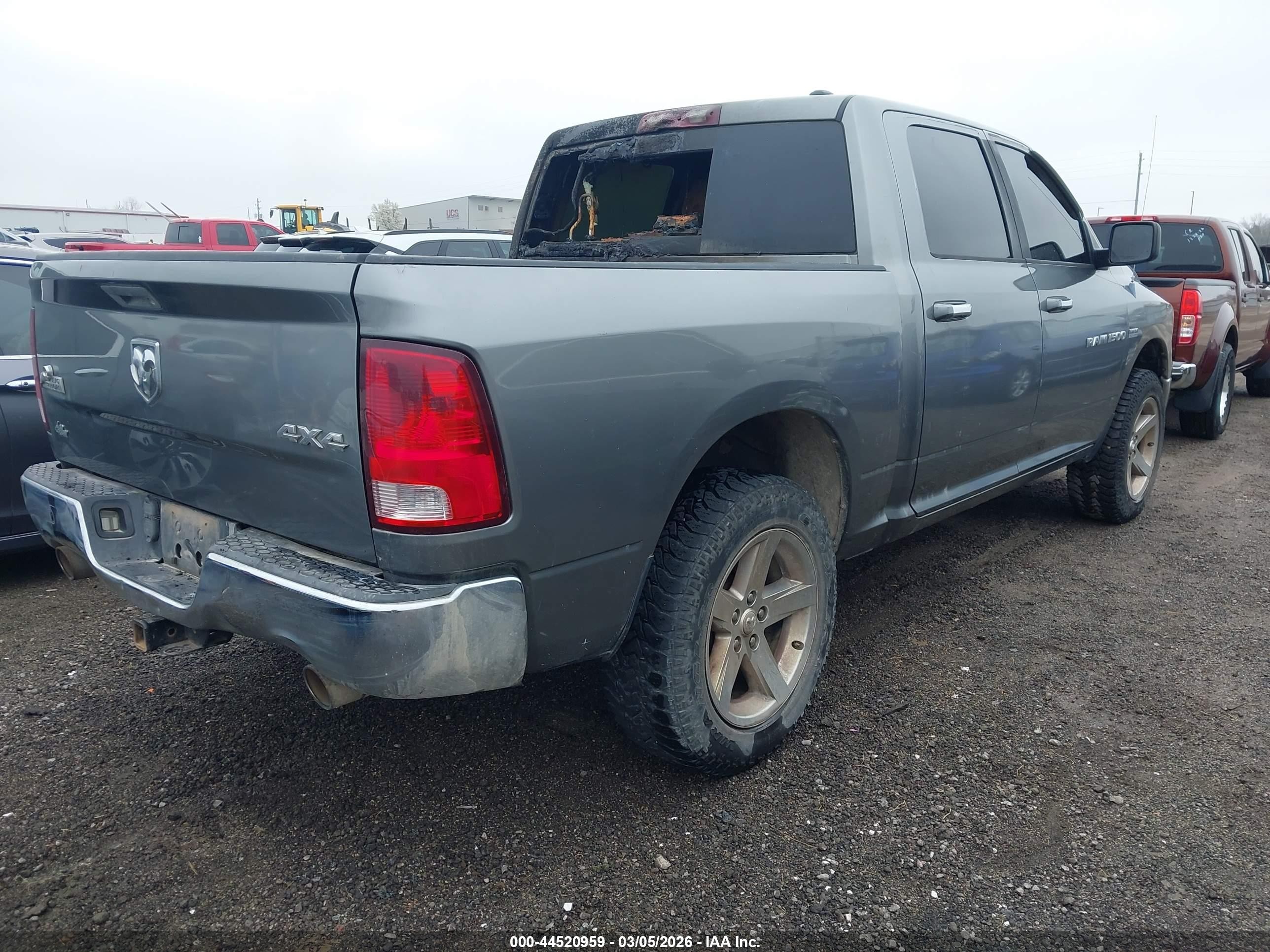 2012 Ram 1500 Slt Gray vin: 1C6RD7LT9CS320444
