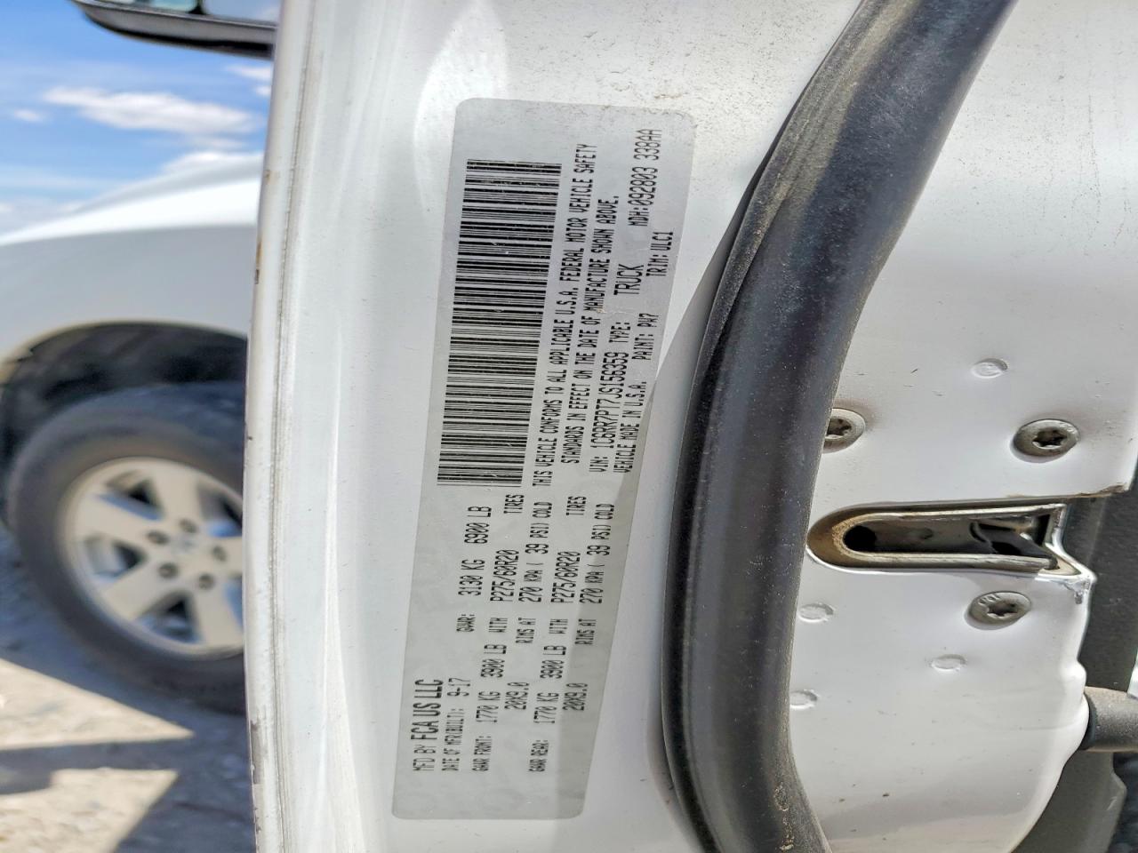 2012 Dodge Ram 1500 Slt White vin: 1C6RD7LTXCS293044