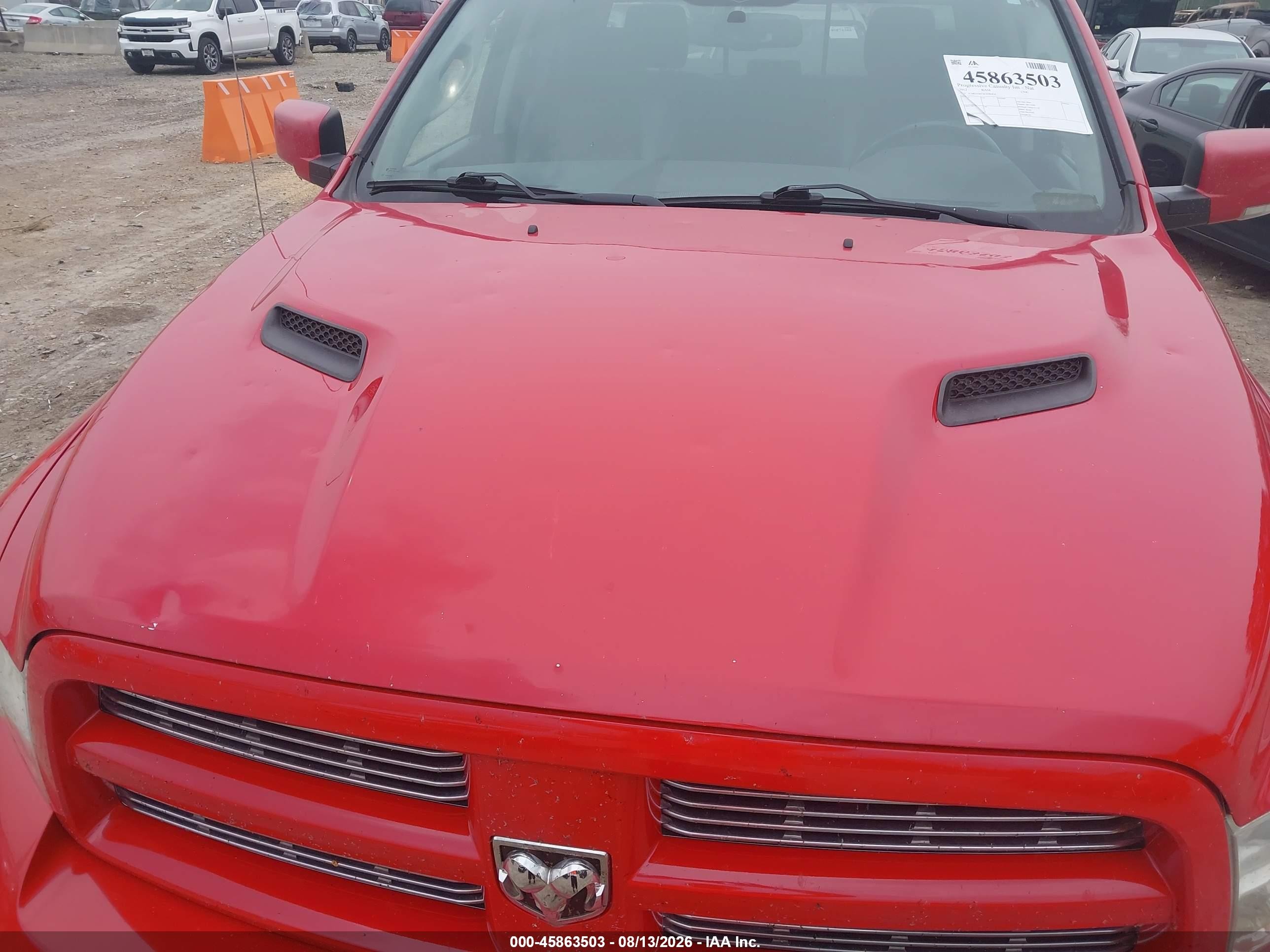 2012 Ram 1500 Sport Red vin: 1C6RD7MT3CS186433