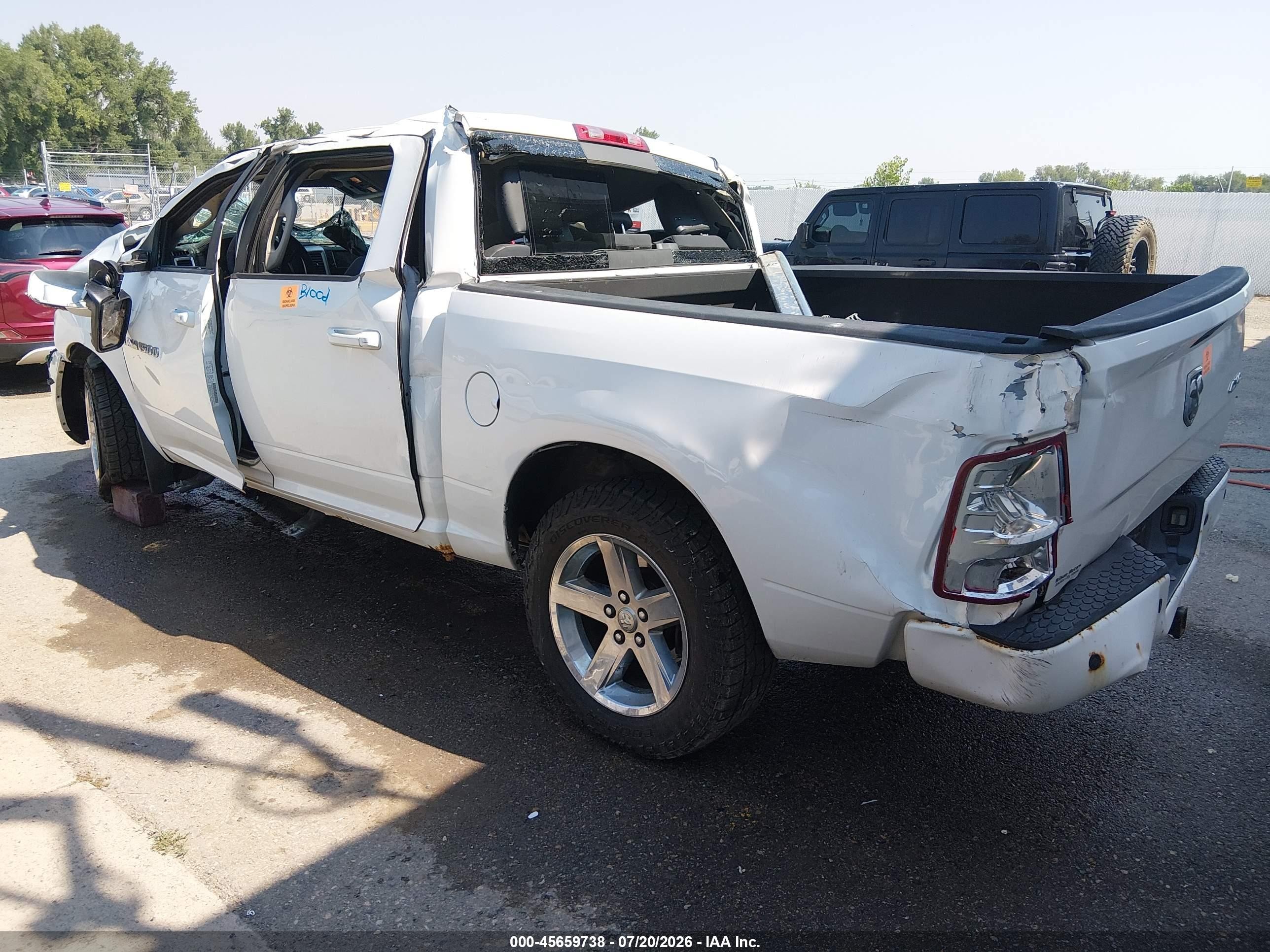2012 Ram 1500 Sport White vin: 1C6RD7MTXCS161481