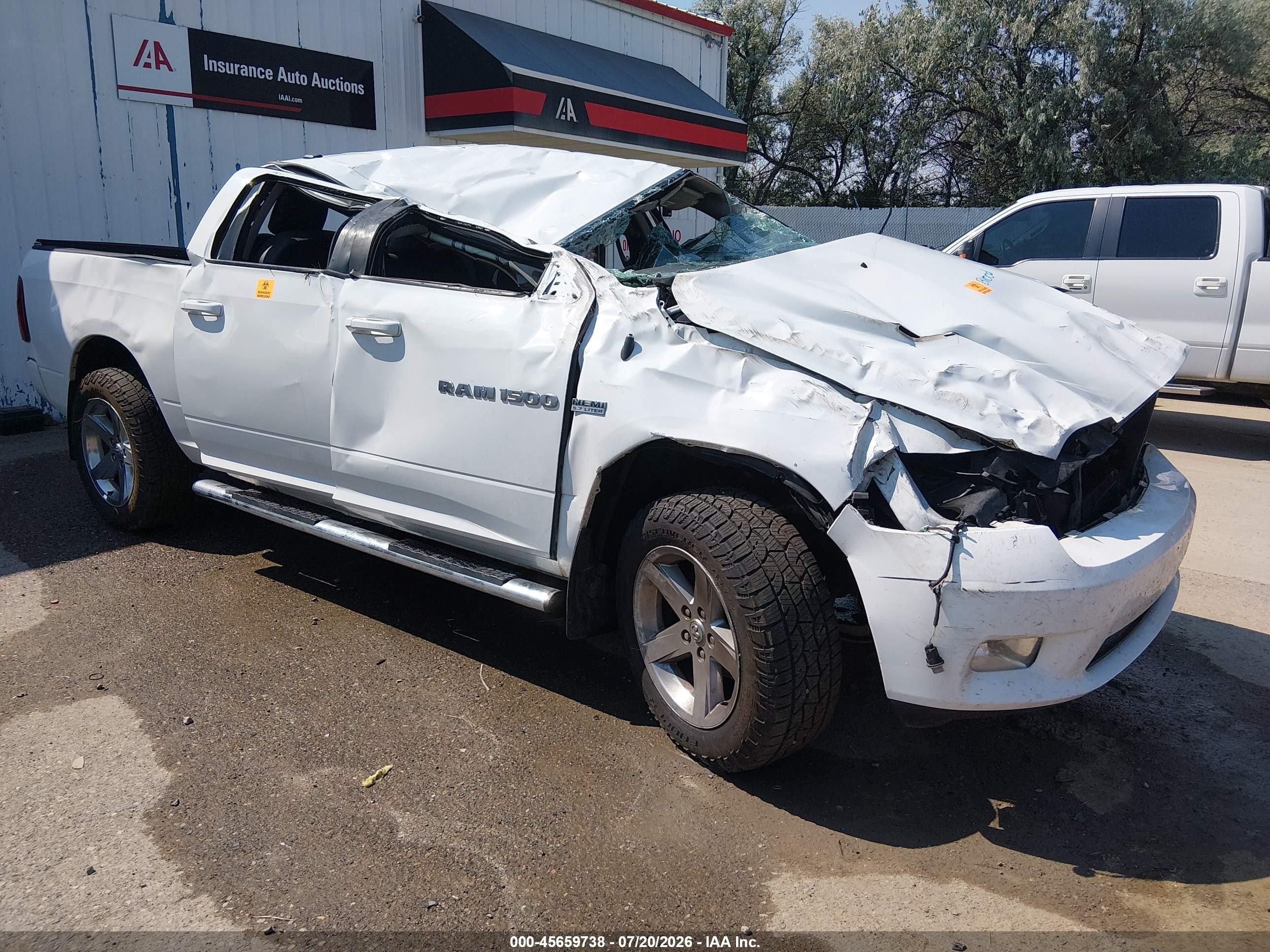 2012 Ram 1500 Sport Белый vin: 1C6RD7MTXCS161481