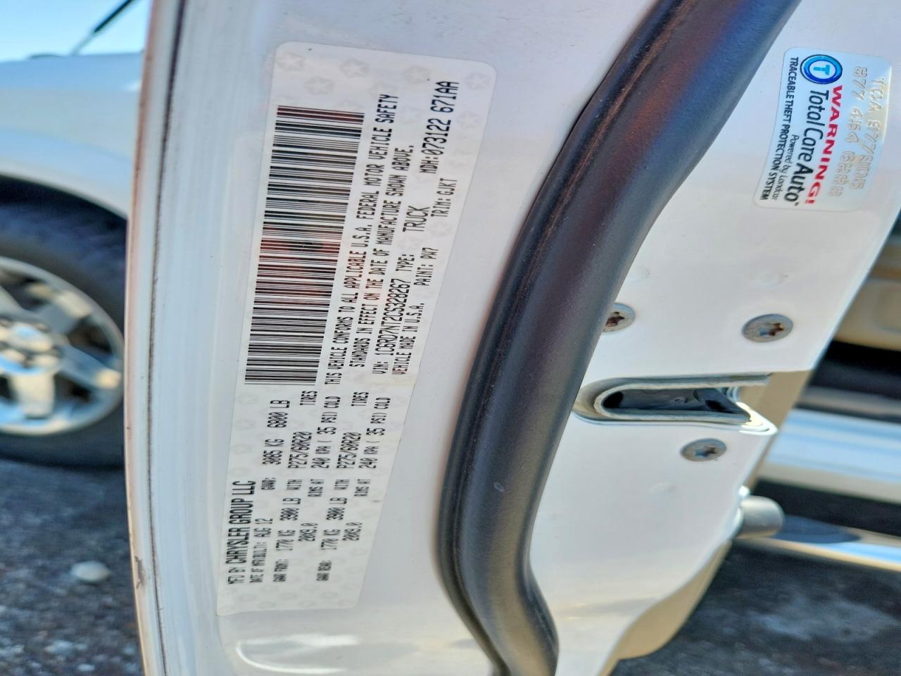 2012 Dodge Ram 1500 Laramie White vin: 1C6RD7NT2CS328267