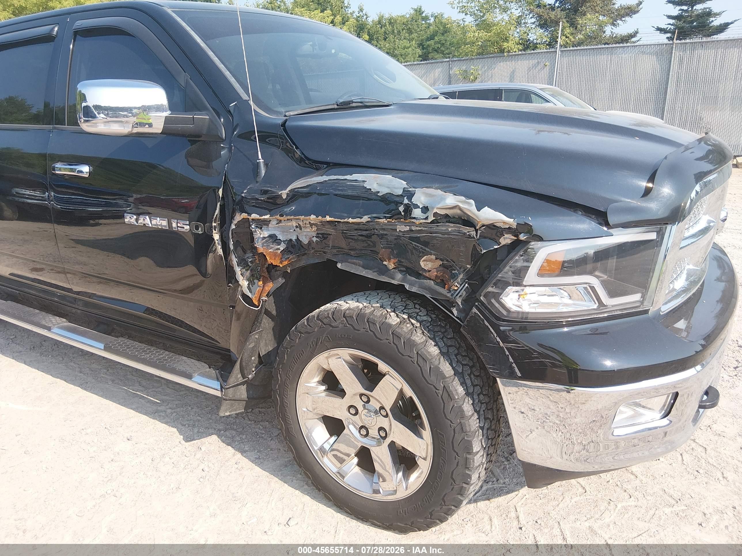 2012 Ram 1500 Laramie Черный vin: 1C6RD7NT3CS213614