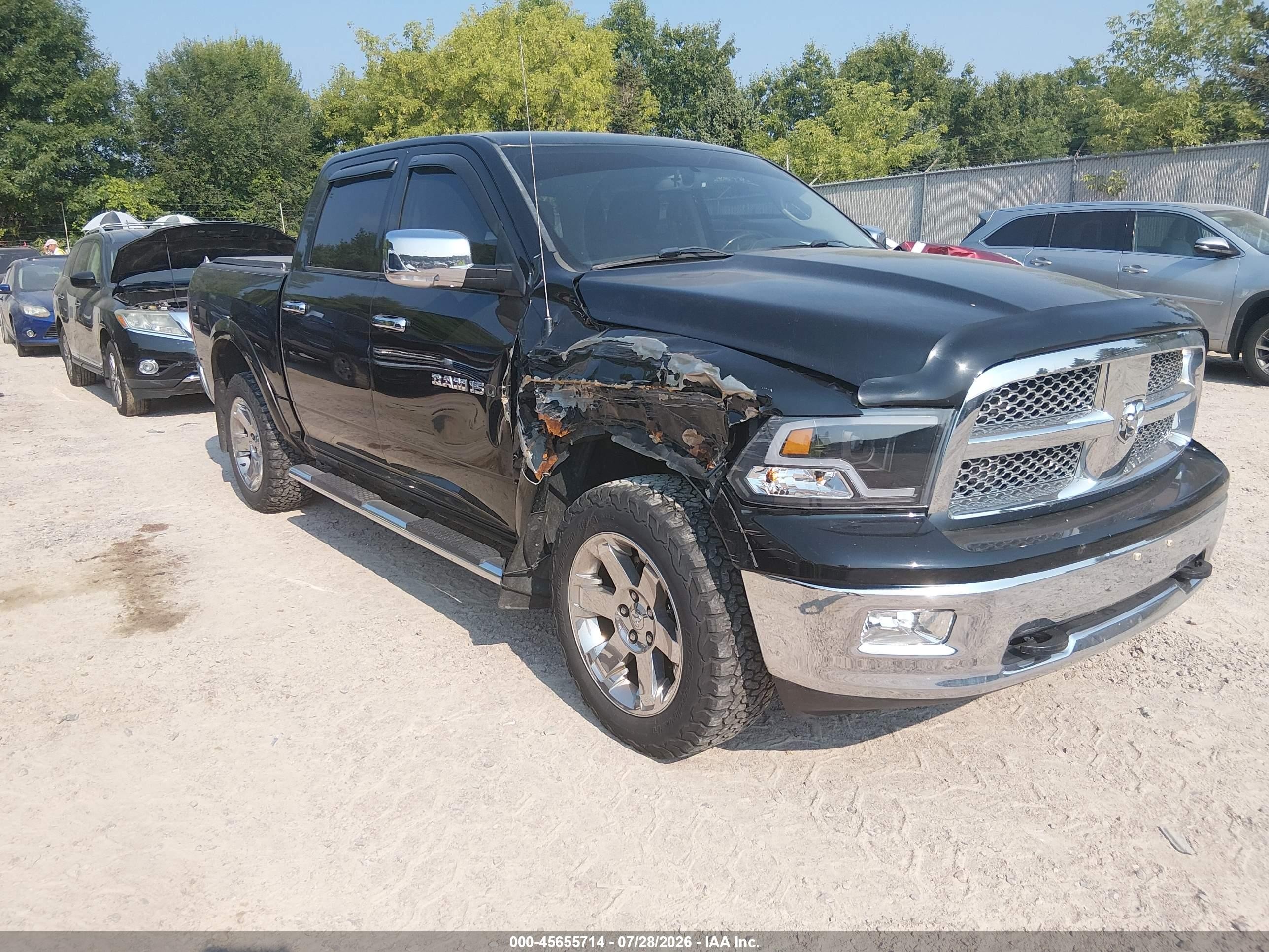 2012 Ram 1500 Laramie Black vin: 1C6RD7NT3CS213614