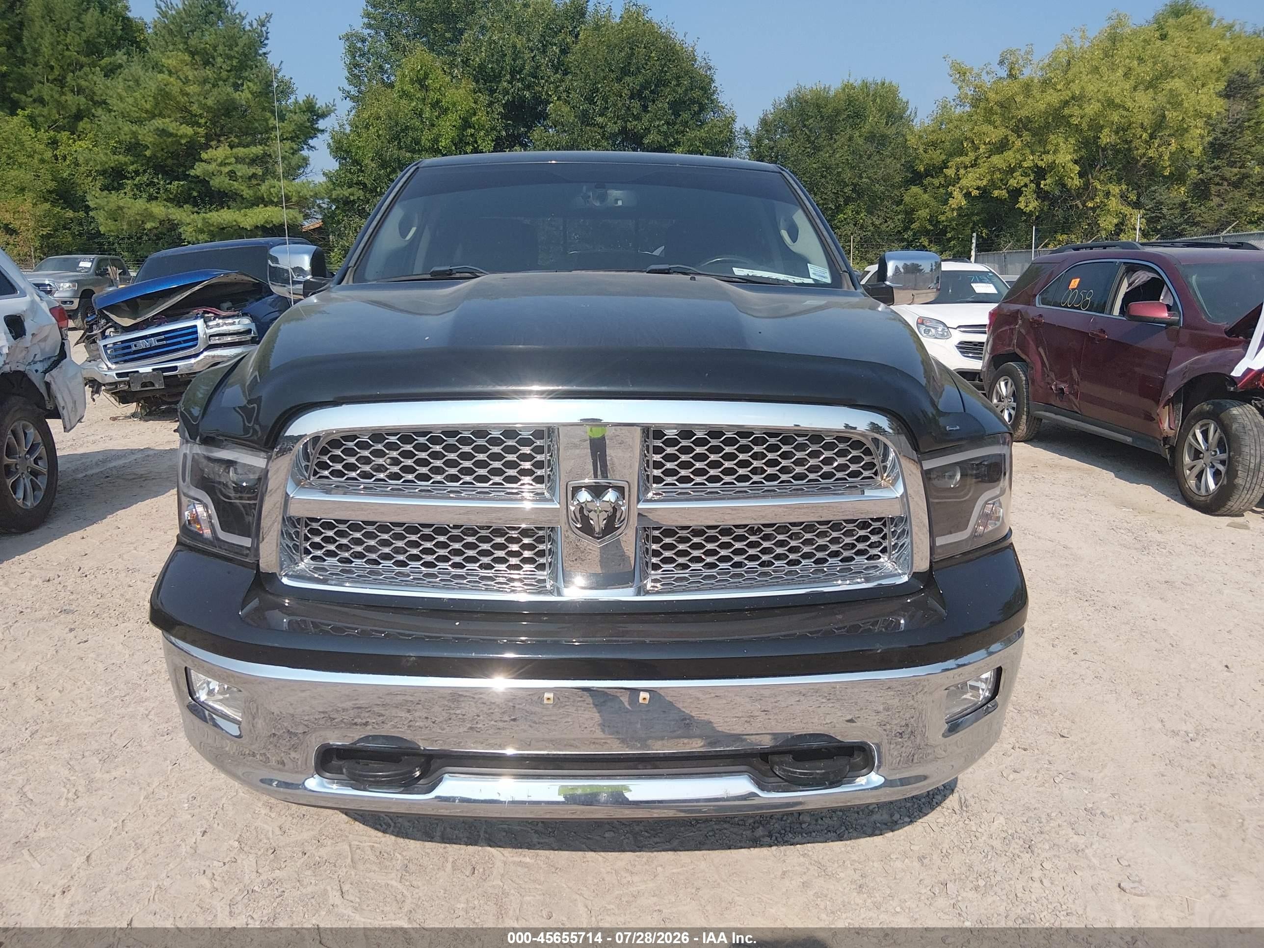 2012 Ram 1500 Laramie Черный vin: 1C6RD7NT3CS213614
