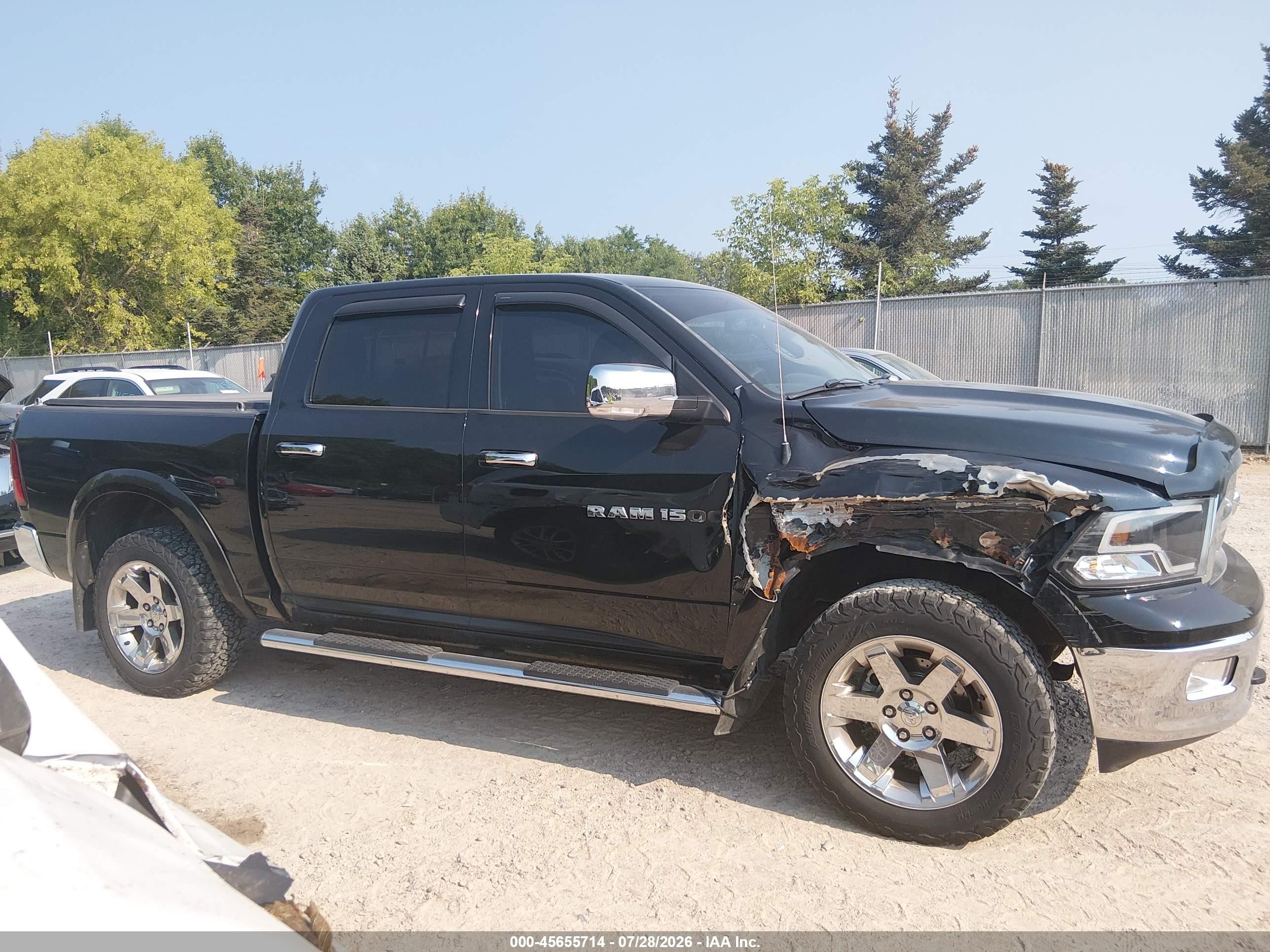 2012 Ram 1500 Laramie Черный vin: 1C6RD7NT3CS213614