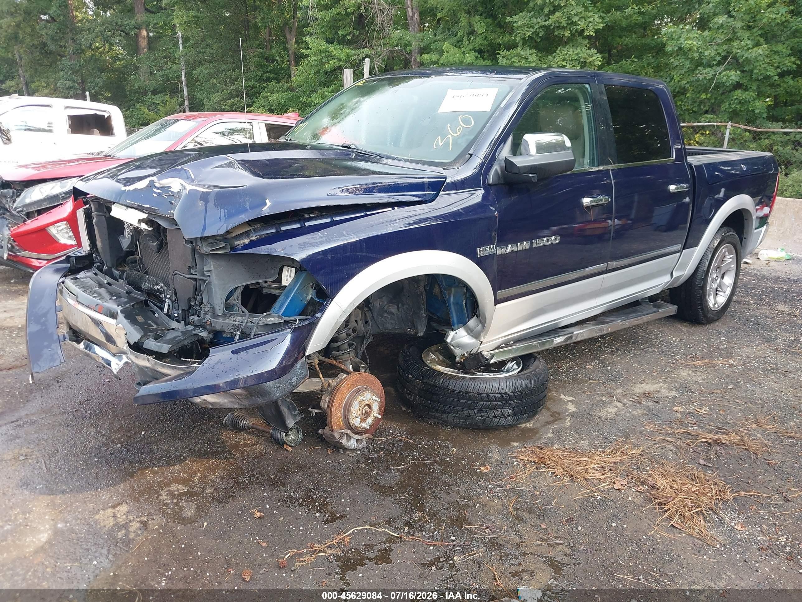 2012 Ram 1500 Laramie Синий vin: 1C6RD7NT6CS178776