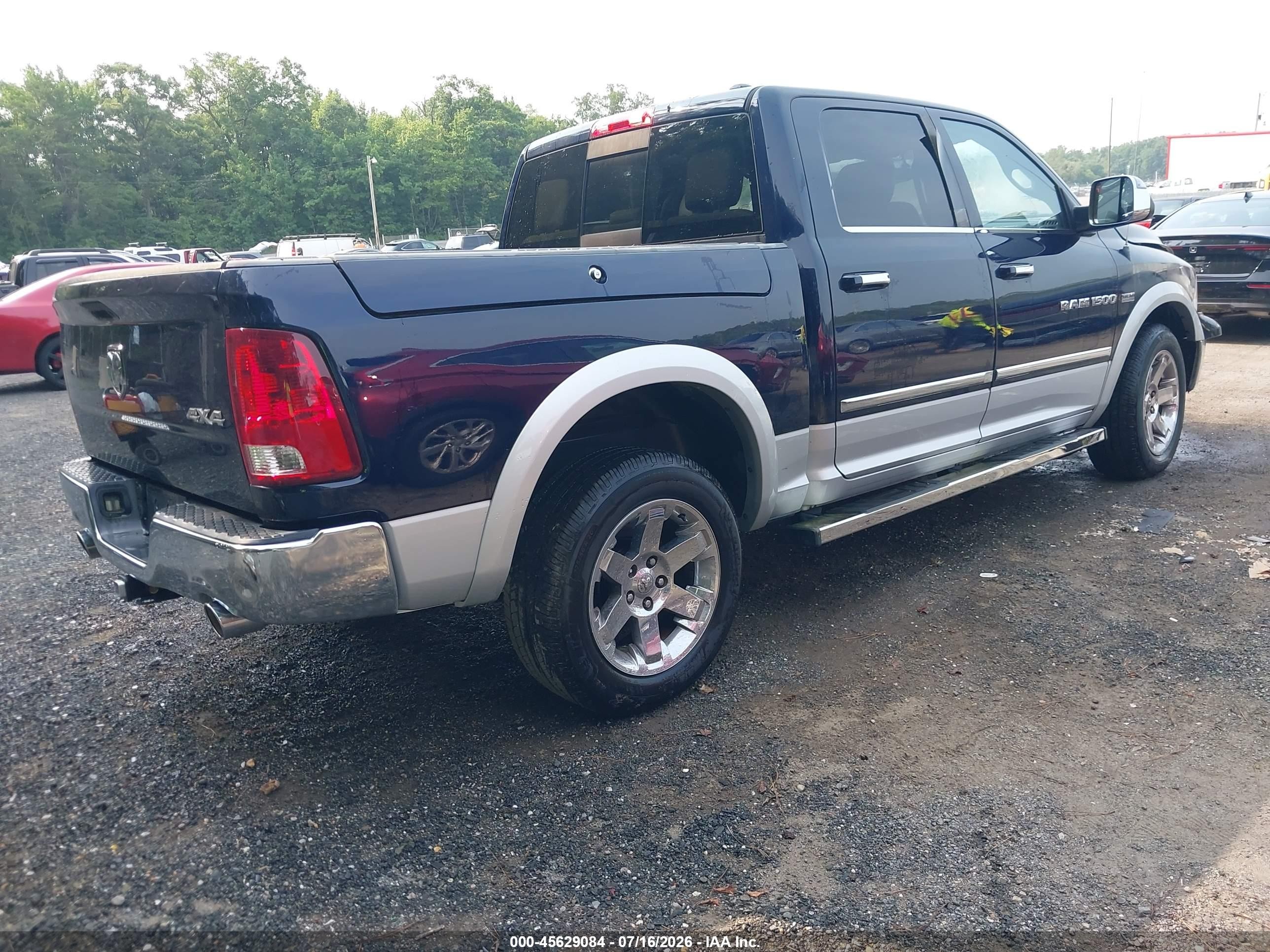 2012 Ram 1500 Laramie Синий vin: 1C6RD7NT6CS178776