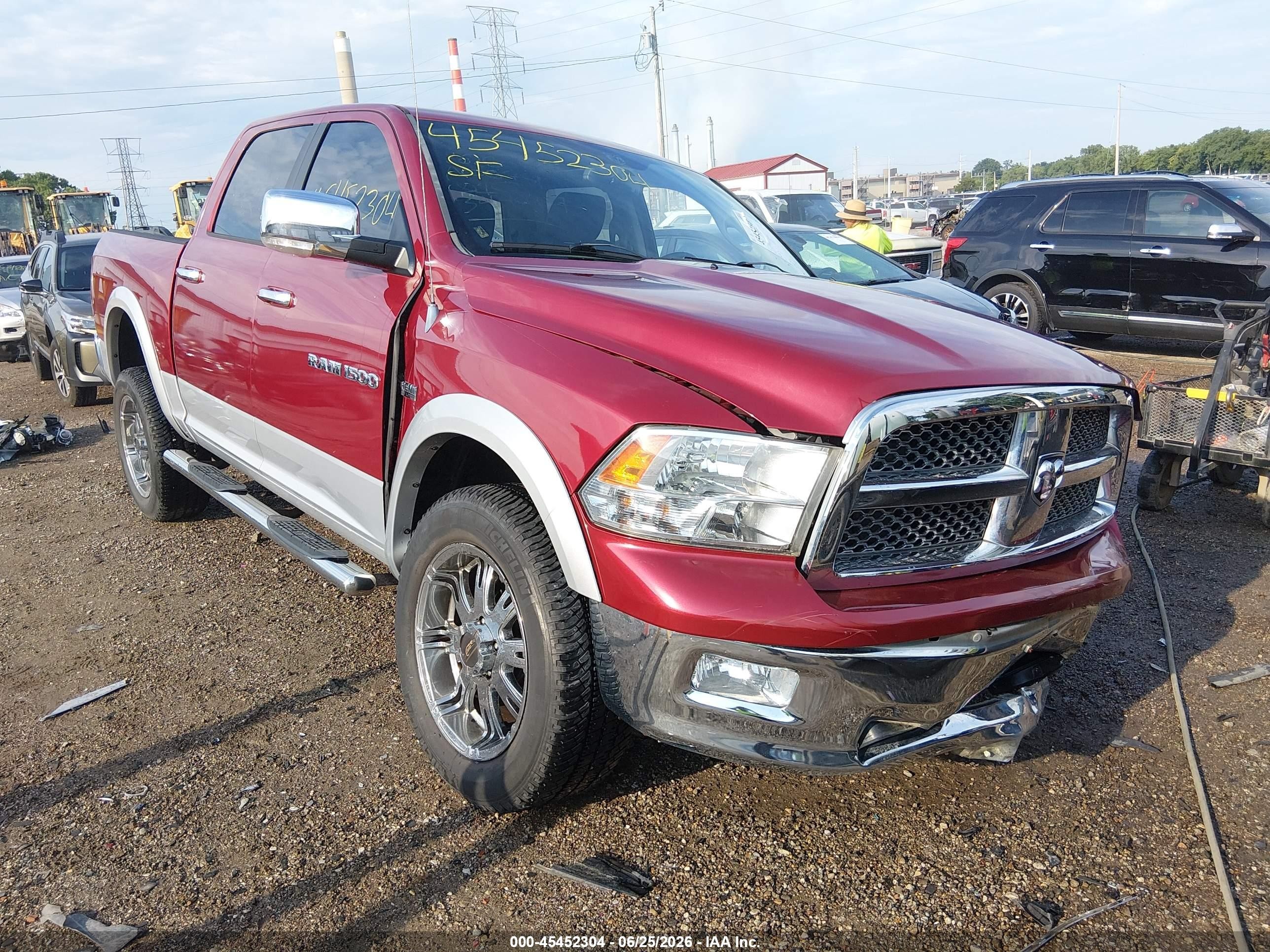 2012 Ram 1500 Laramie Red vin: 1C6RD7NT9CS344417