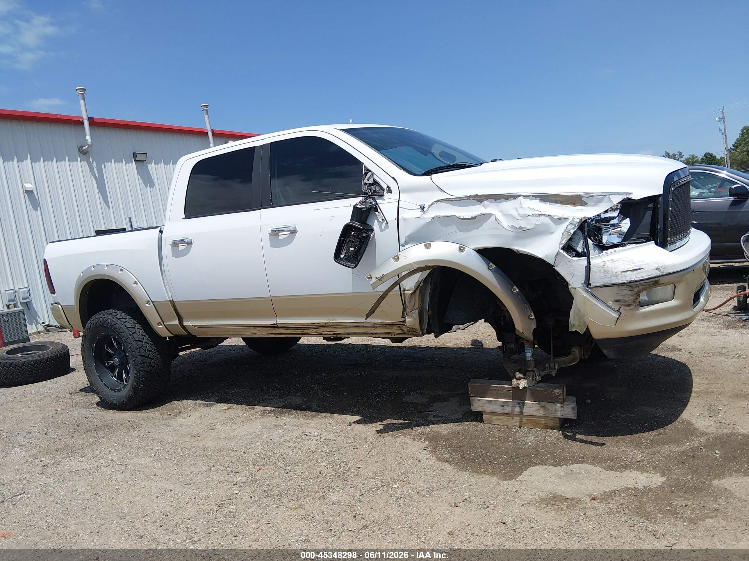 2012 Ram 1500 Laramie Longhorn Edition Белый vin: 1C6RD7PT1CS237746