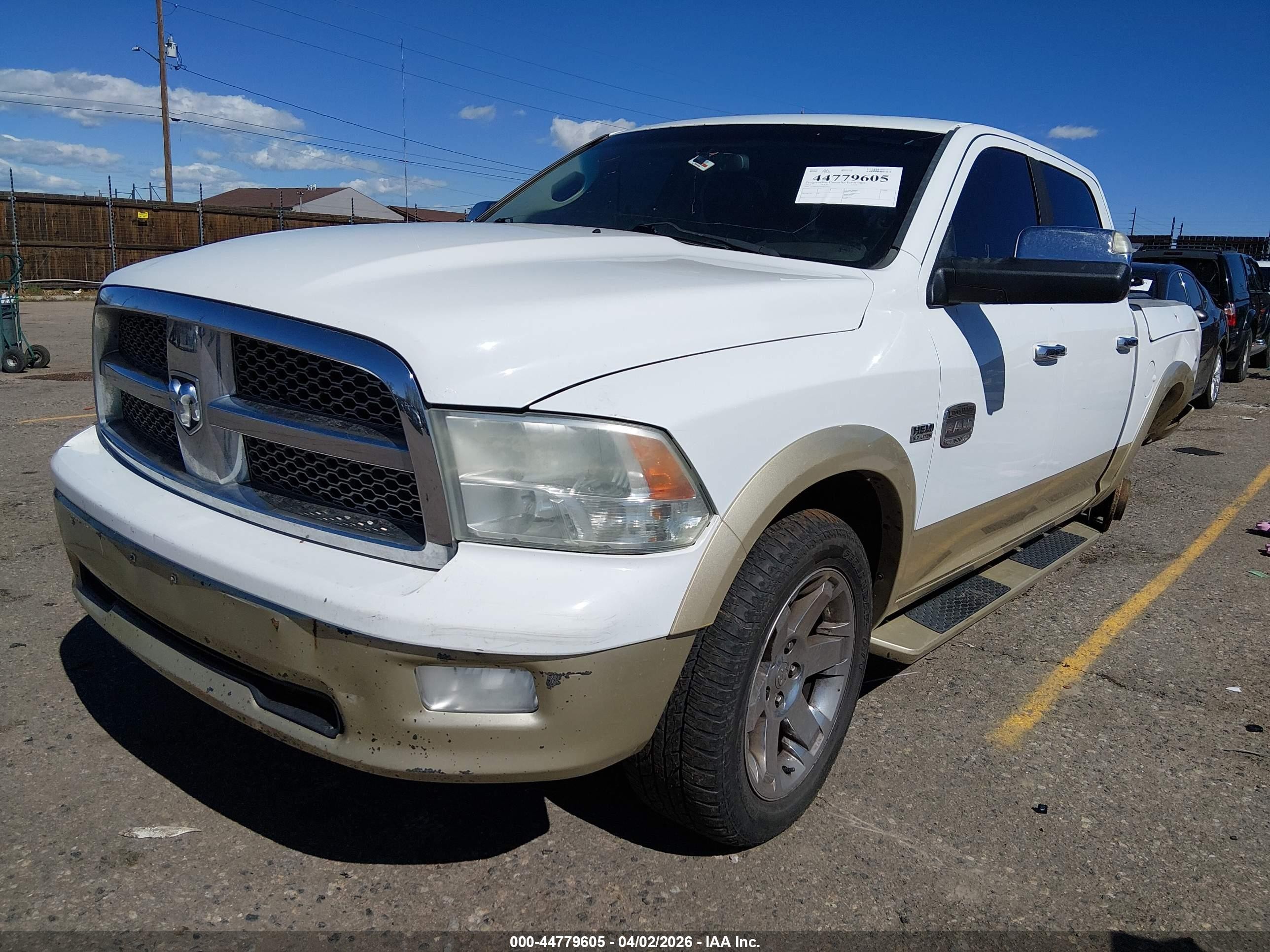2012 Ram 1500 Laramie Longhorn Edition White vin: 1C6RD7PT2CS134531