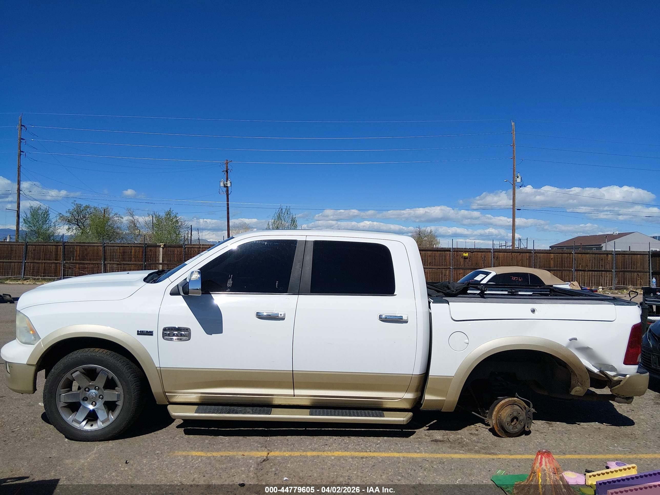 2012 Ram 1500 Laramie Longhorn Edition White vin: 1C6RD7PT2CS134531