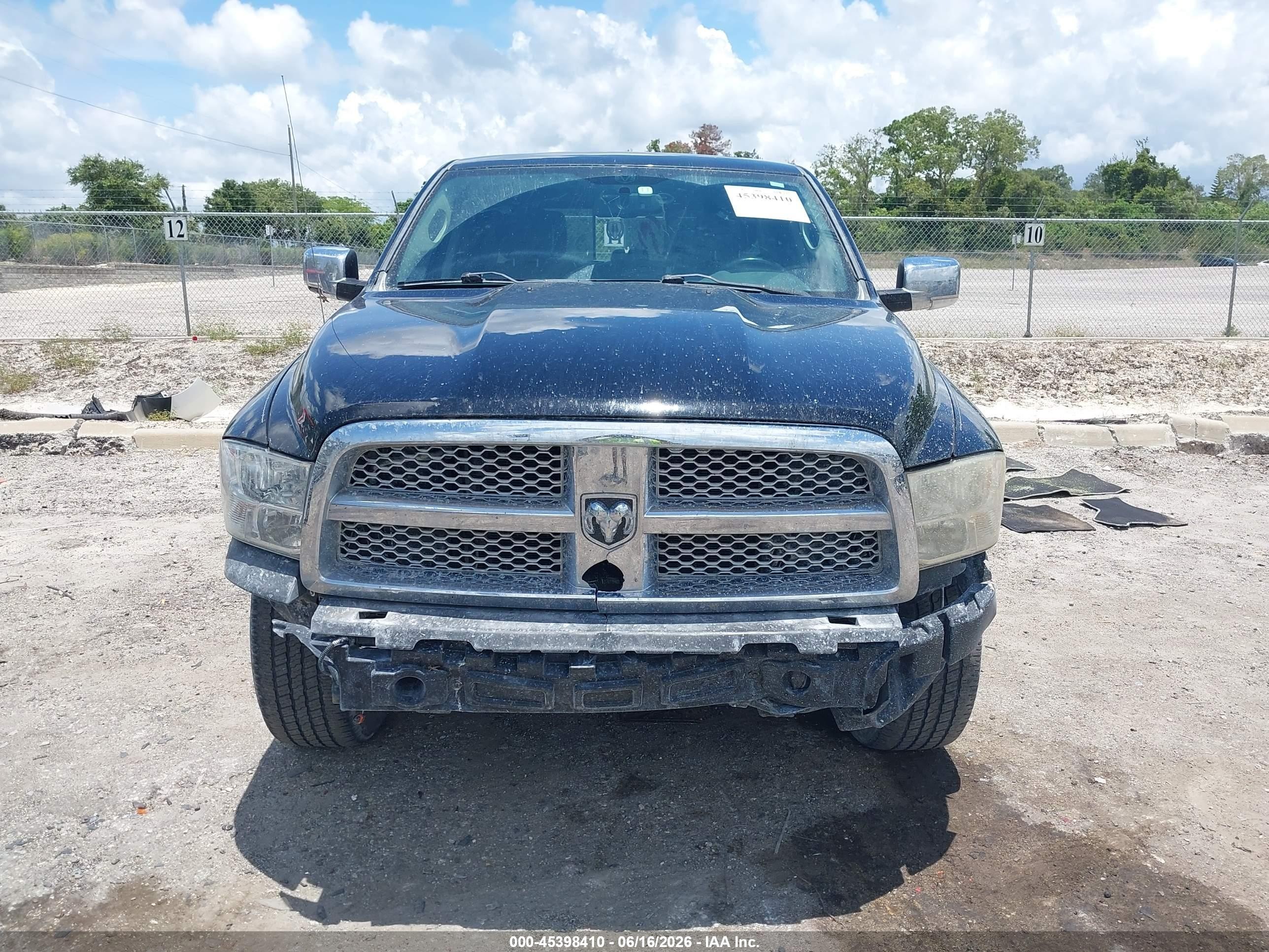 2012 Ram 1500 Laramie Limited Edition Черный vin: 1C6RD7PT3CS329876