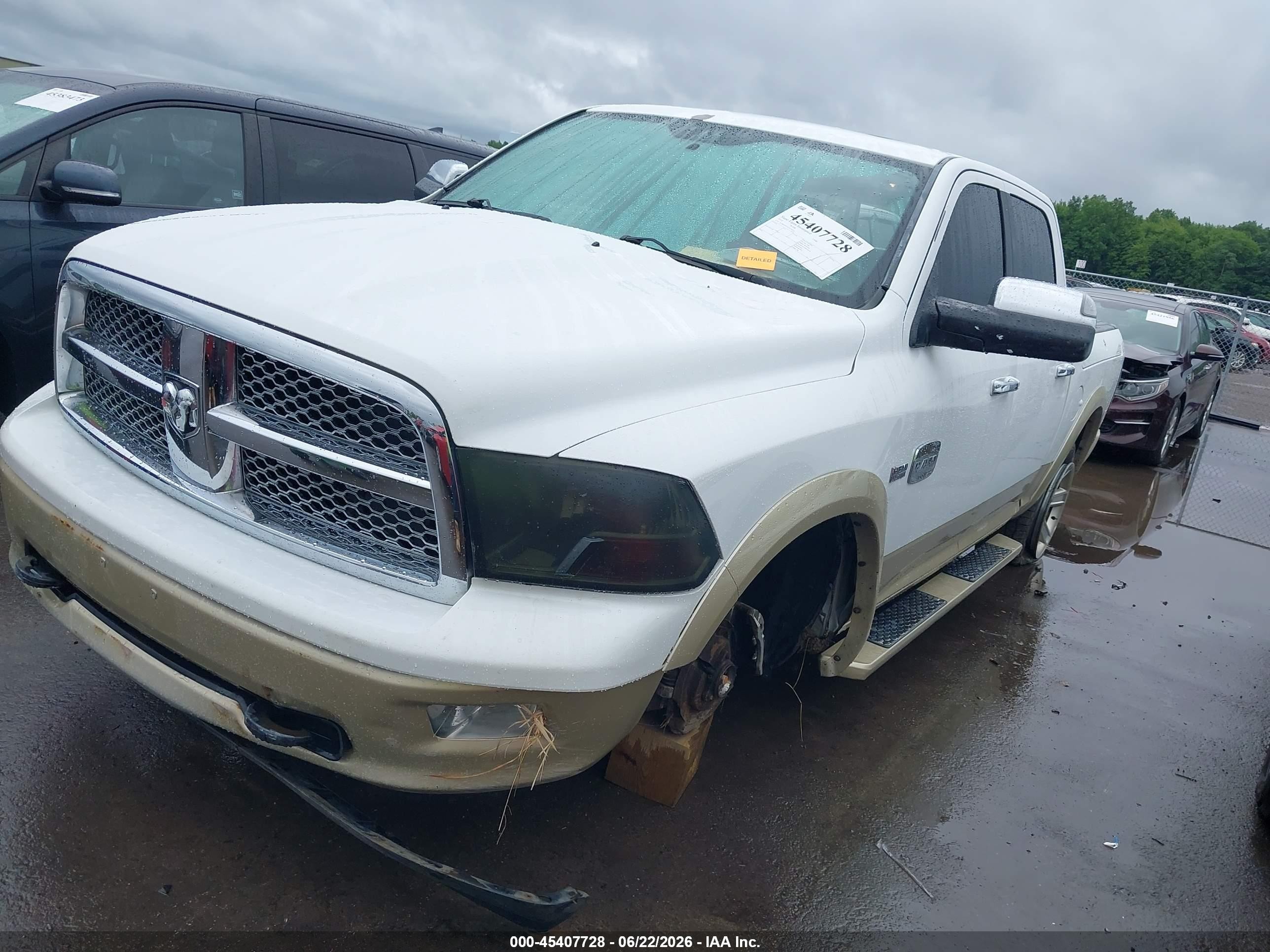 2012 Ram 1500 Laramie Longhorn Белый vin: 1C6RD7PT5CS250273