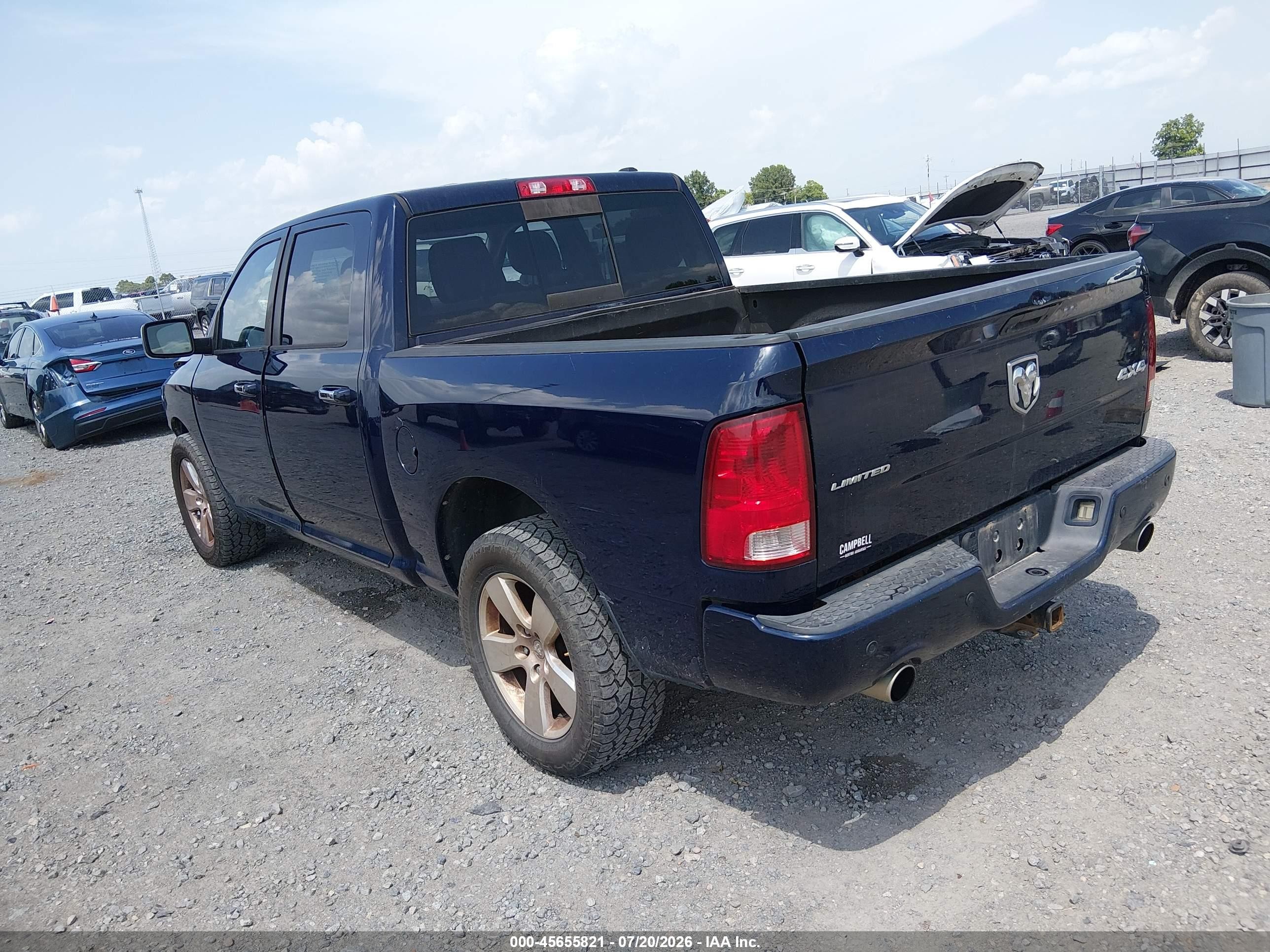 2012 Ram 1500 Laramie Limited Edition Blue vin: 1C6RD7PT6CS348440