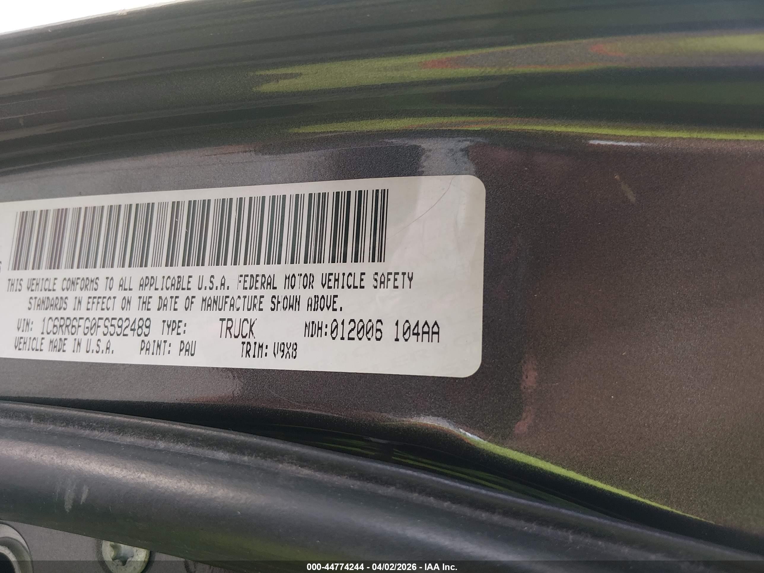 2015 Ram 1500 Express Black vin: 1C6RR6FG0FS592489