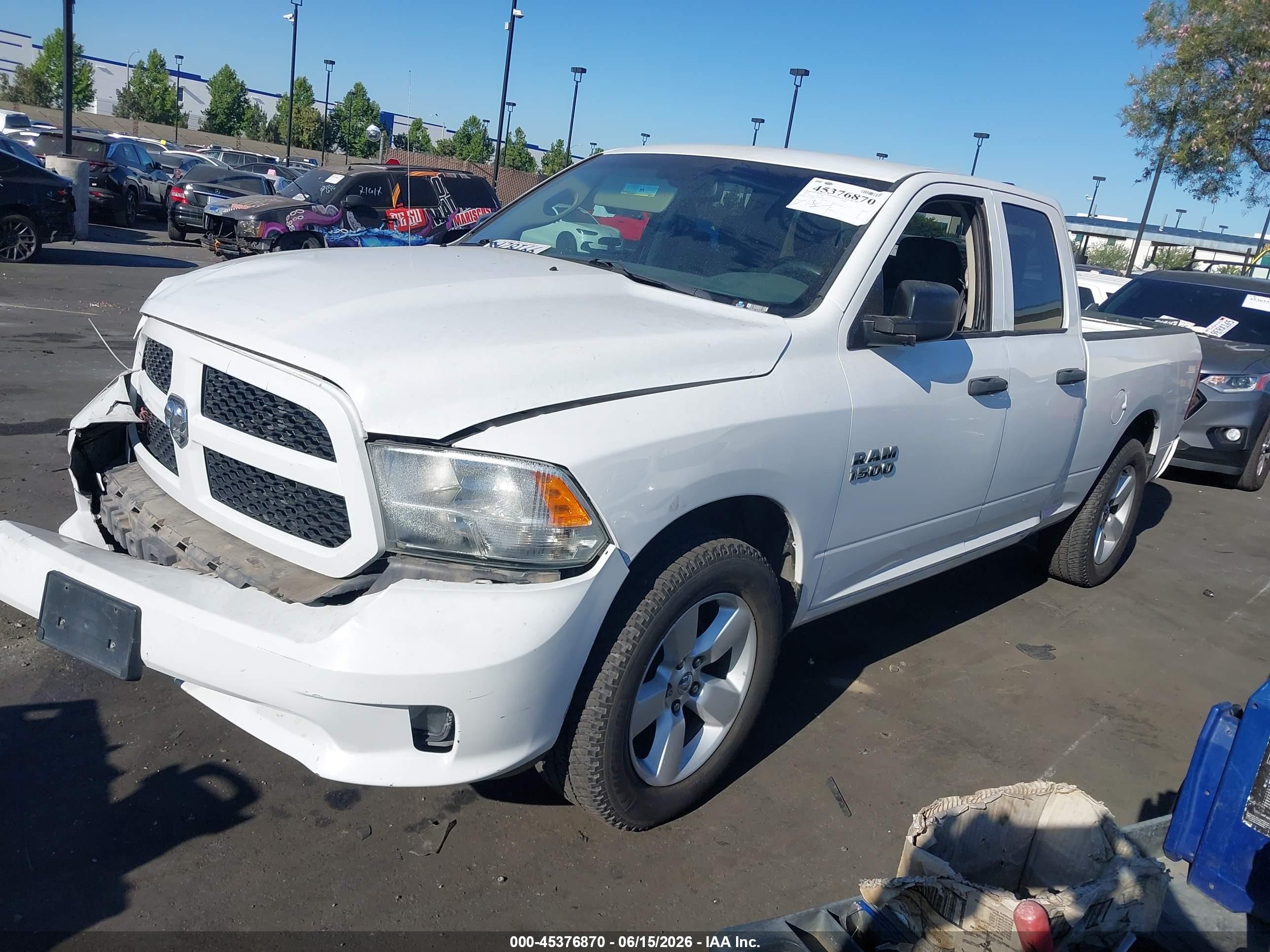 2014 Ram 1500 Tradesman White vin: 1C6RR6FG1ES441224