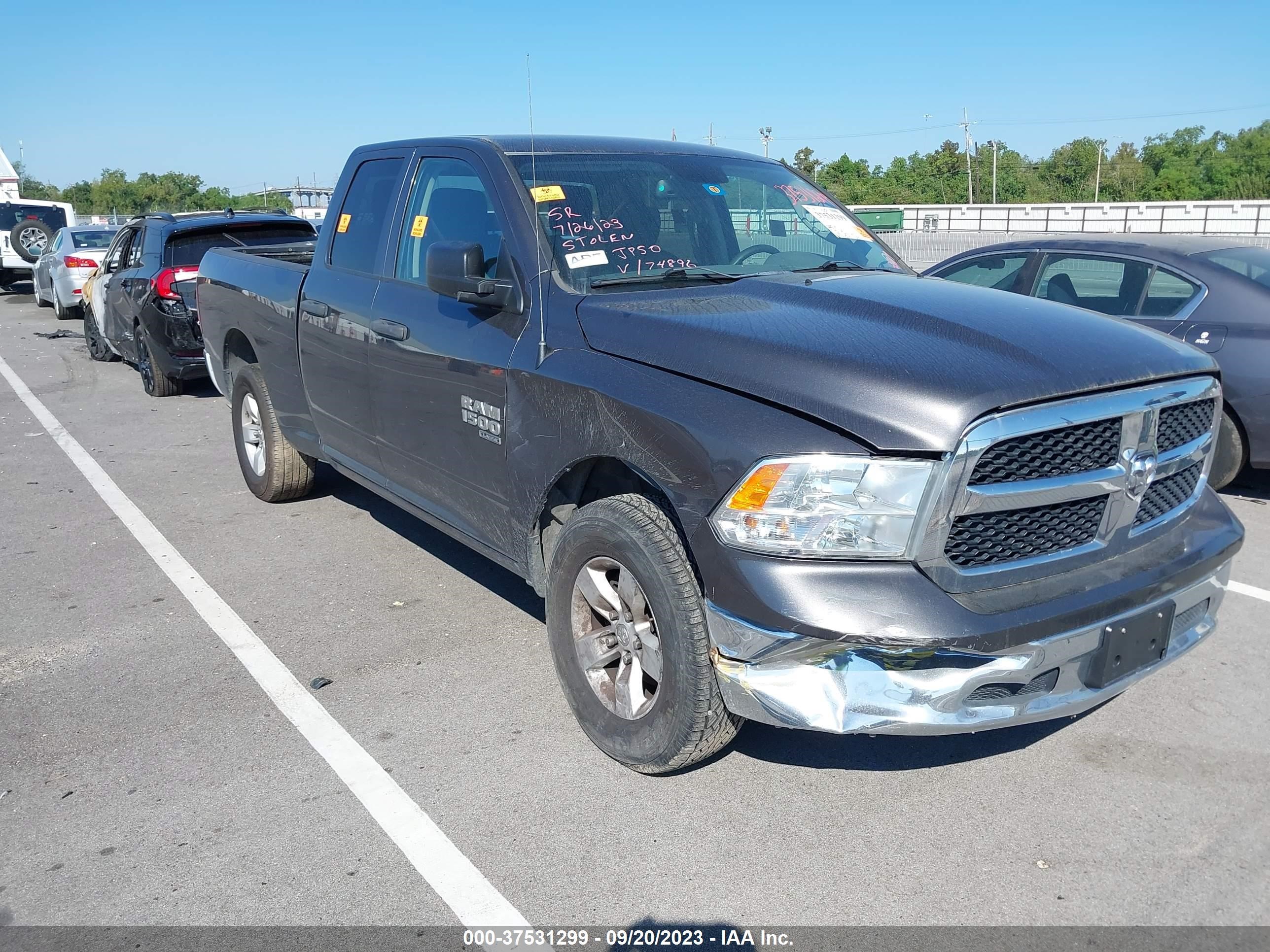 2019 Ram 1500 Classic Tradesman  4x2 6'4" Box Gray vin: 1C6RR6FG4KS674896