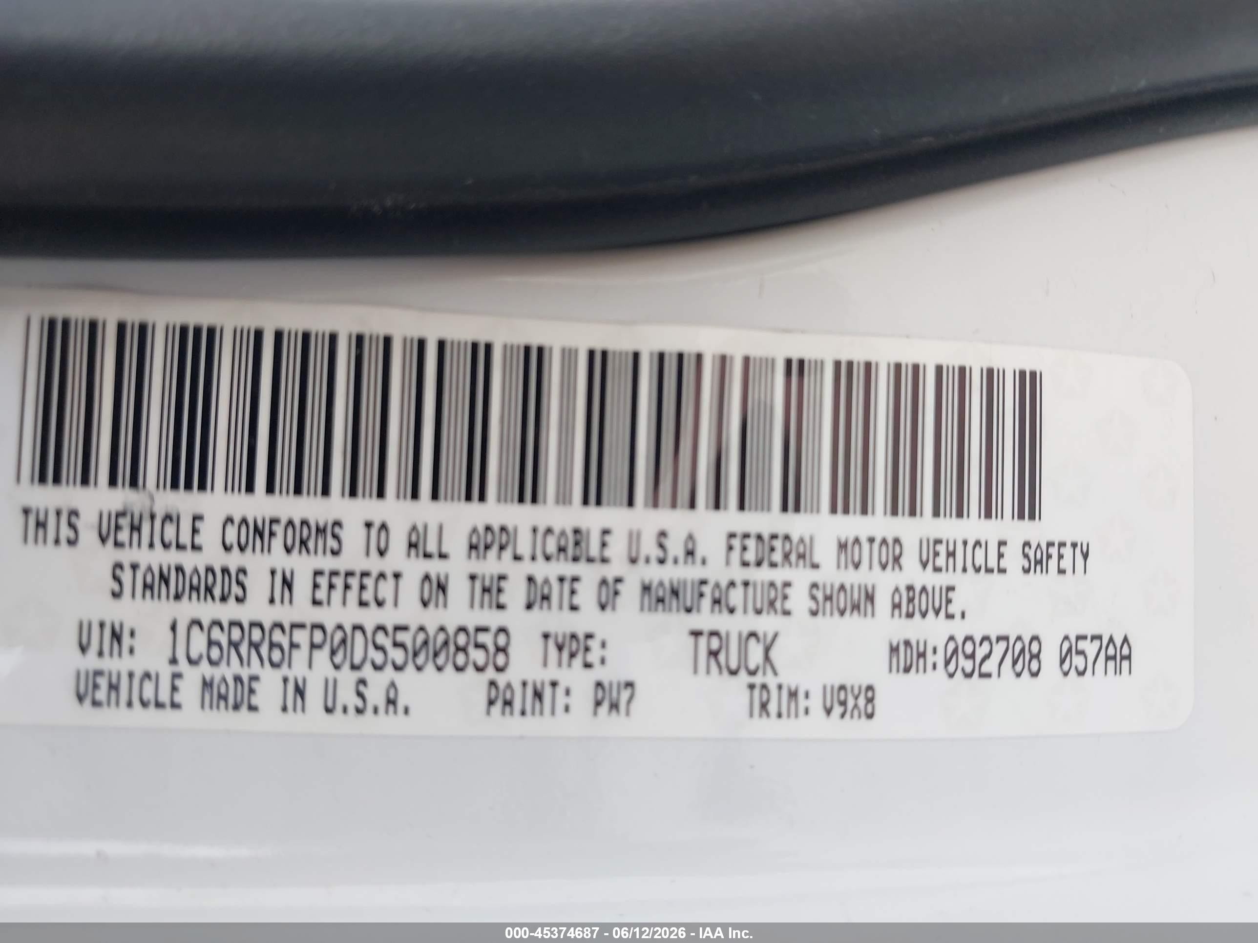 2013 Ram 1500 Tradesman White vin: 1C6RR6FP0DS500858