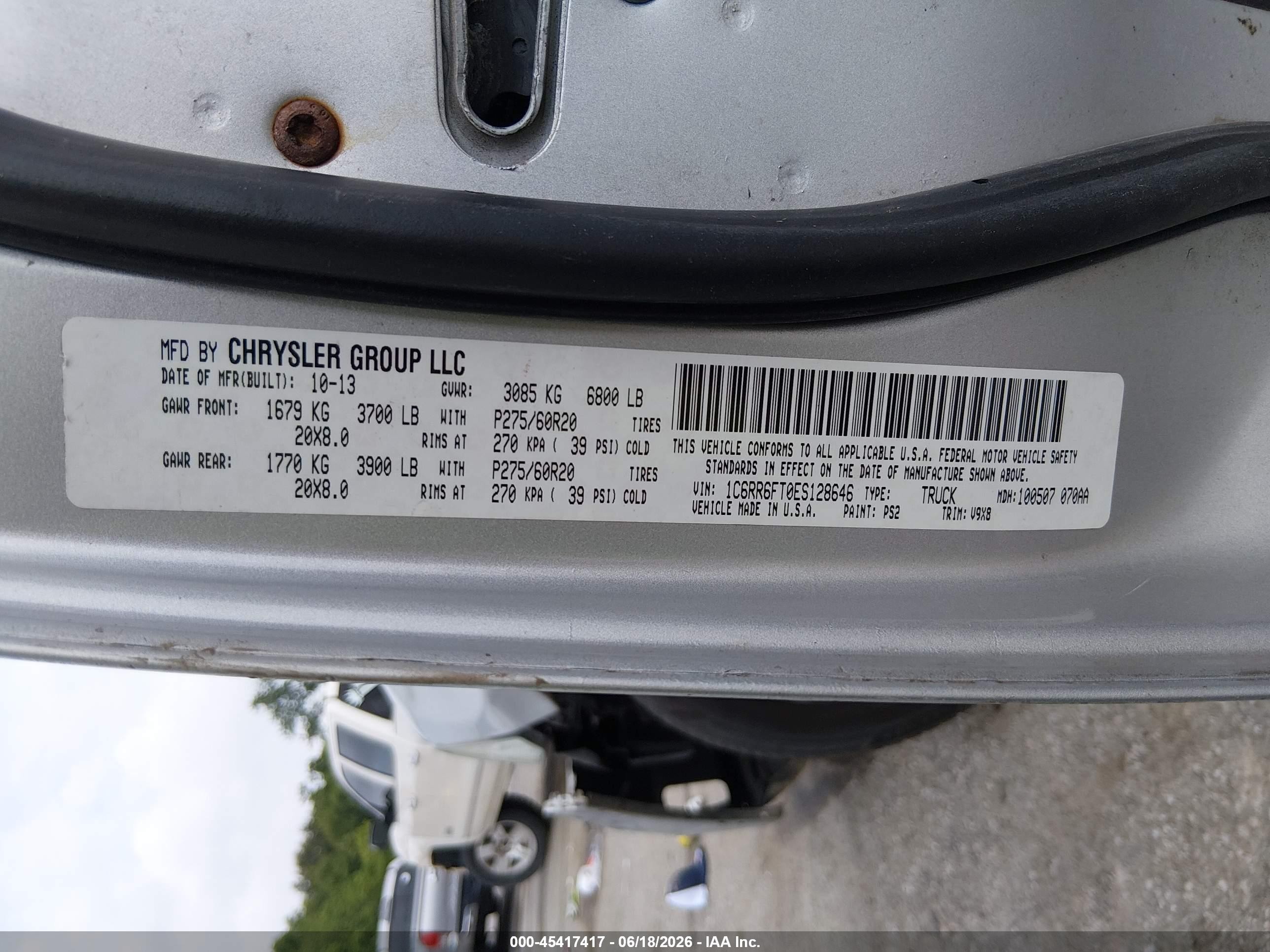 2014 Ram 1500 Express Серебряный vin: 1C6RR6FT0ES128646
