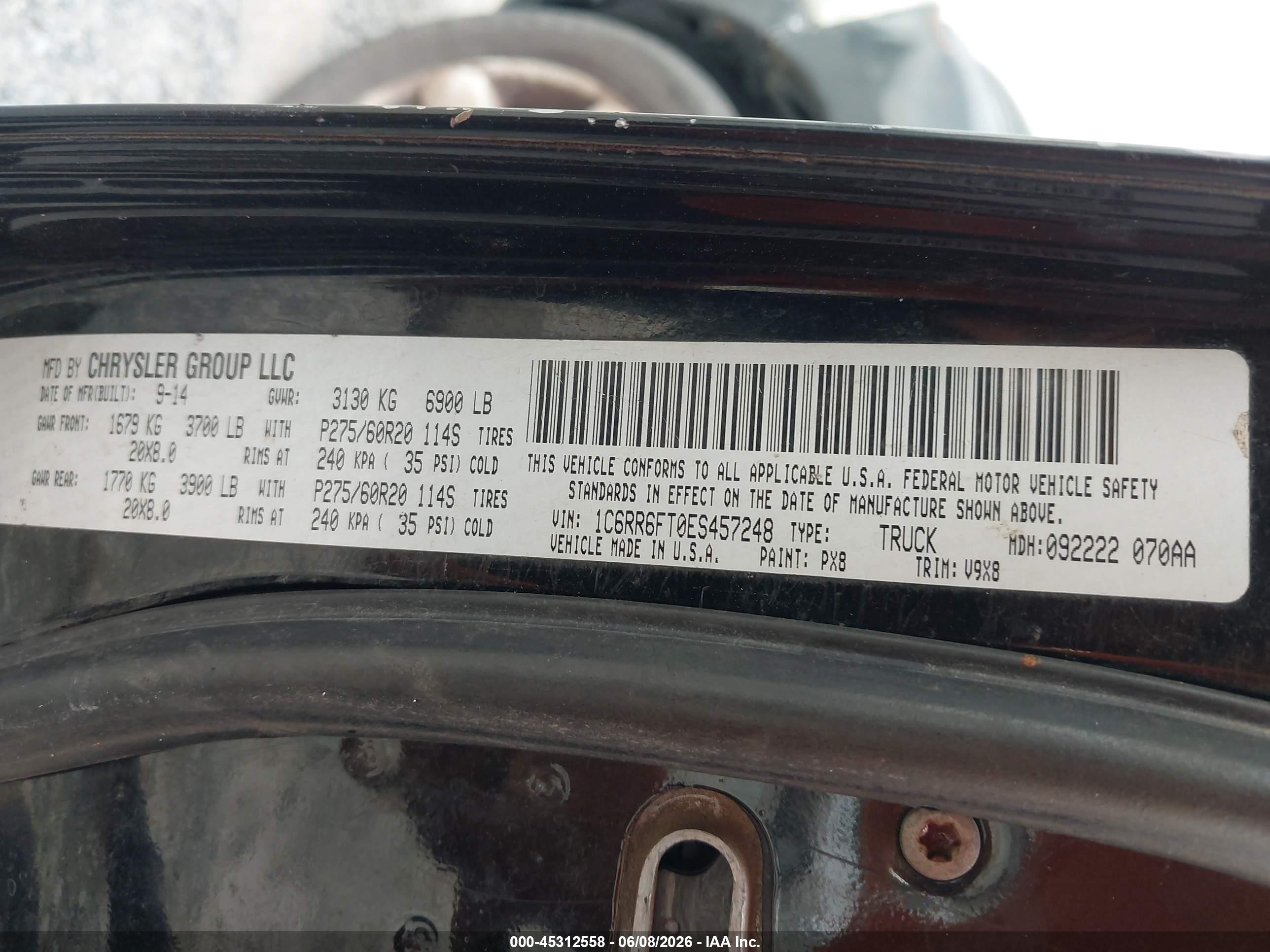 2014 Ram 1500 Express Черный vin: 1C6RR6FT0ES457248
