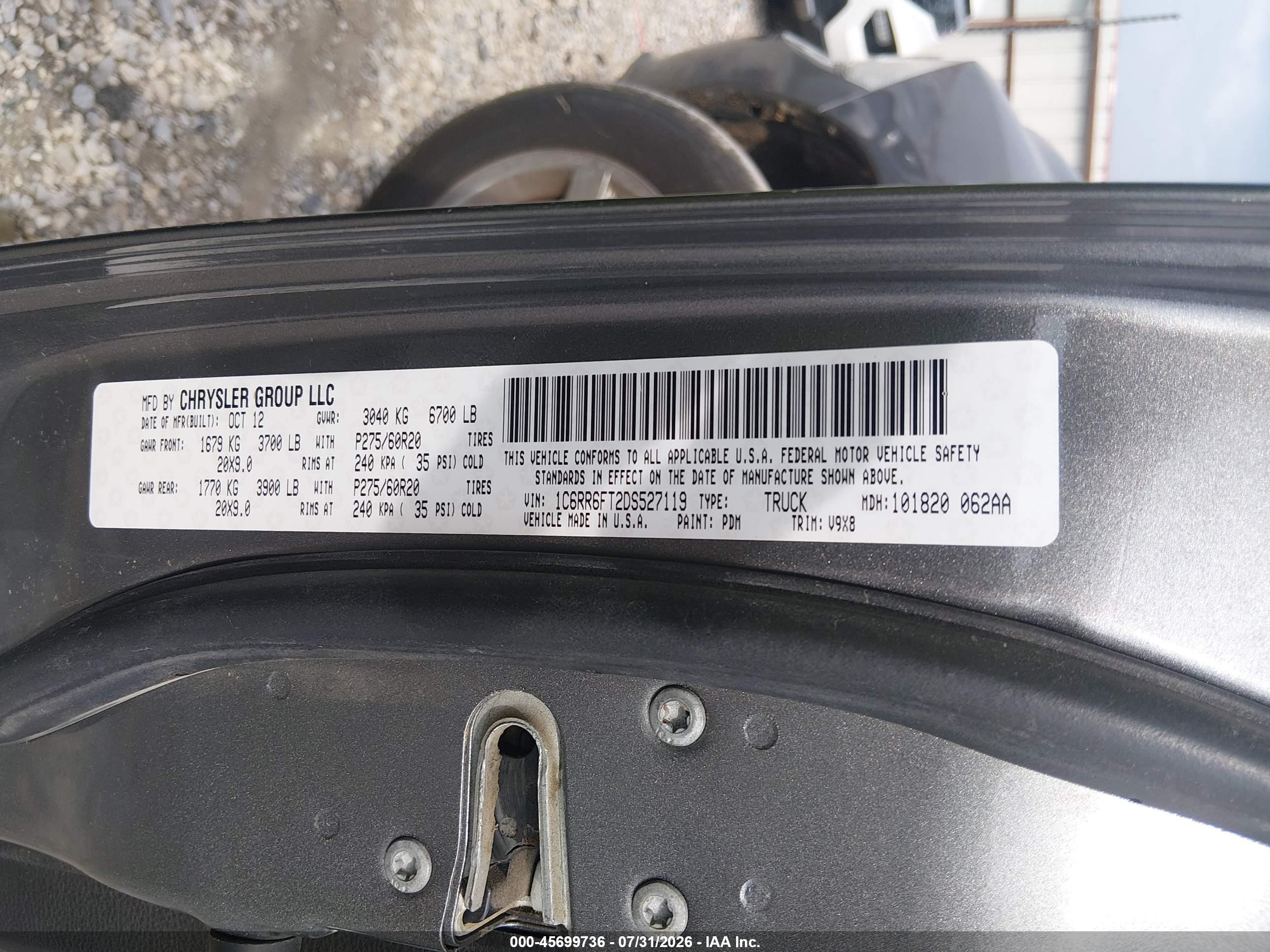 2013 Ram 1500 Express Gray vin: 1C6RR6FT2DS527119