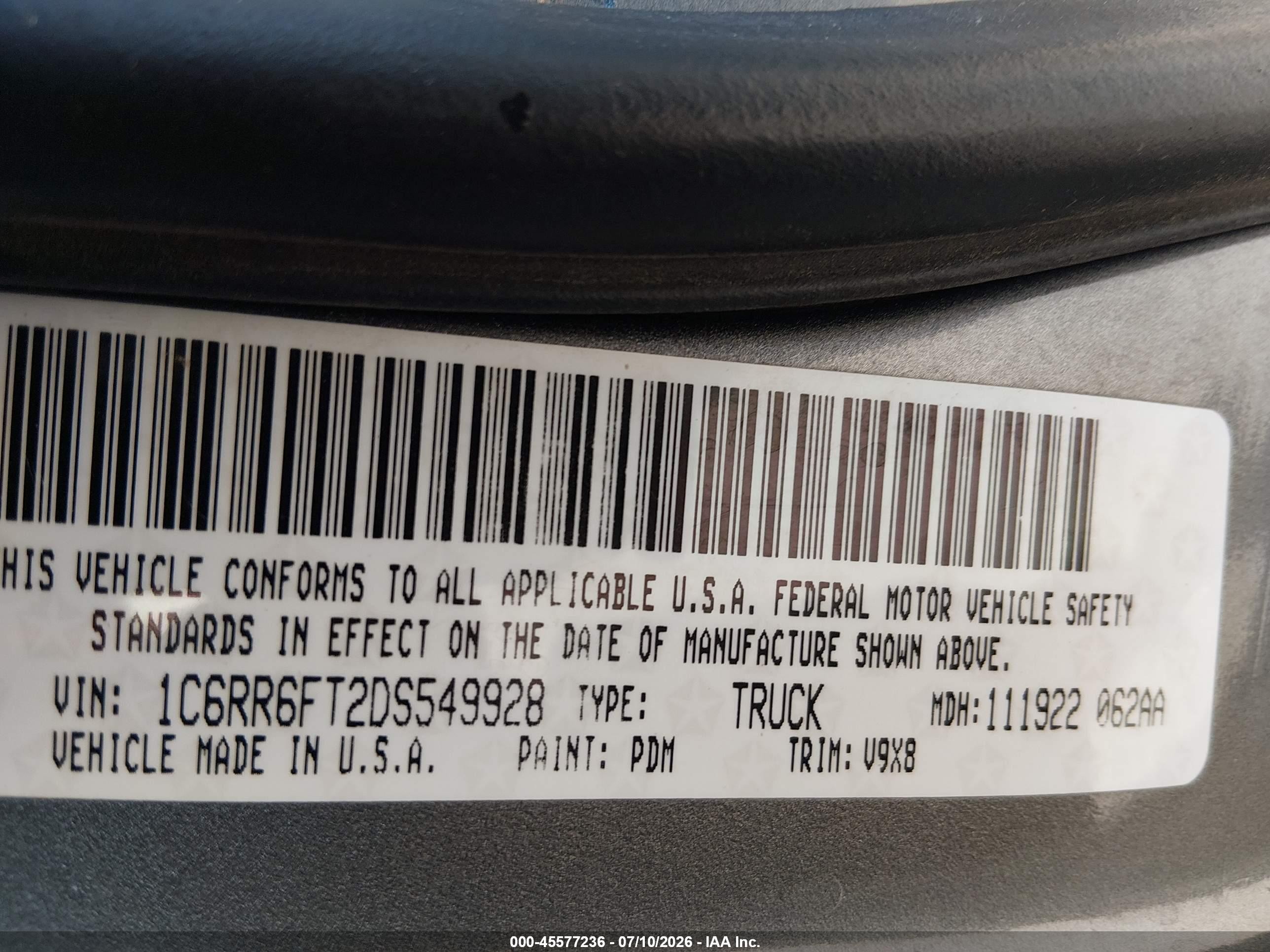 2013 Ram 1500 Tradesman Gray vin: 1C6RR6FT2DS549928