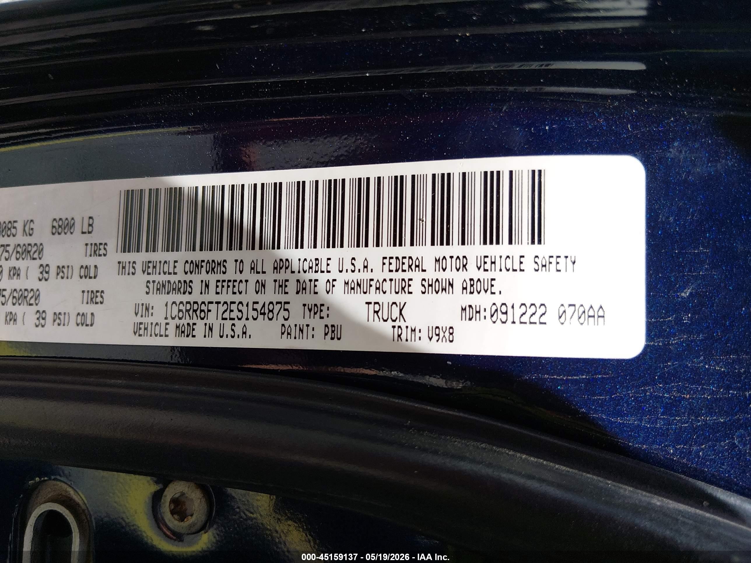2014 Ram 1500 Express Blue vin: 1C6RR6FT2ES154875