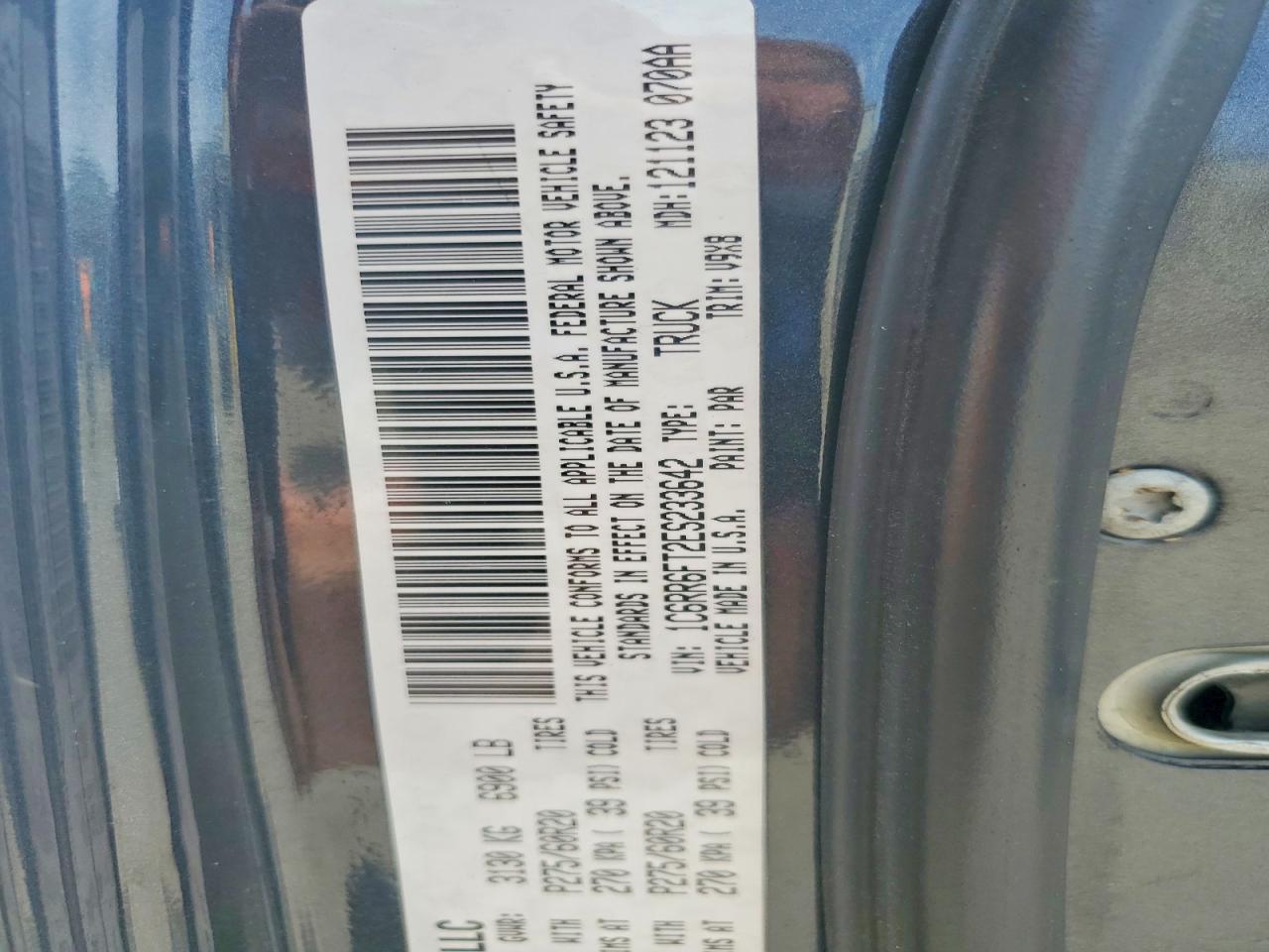2014 Ram 1500 St Blue vin: 1C6RR6FT2ES233642