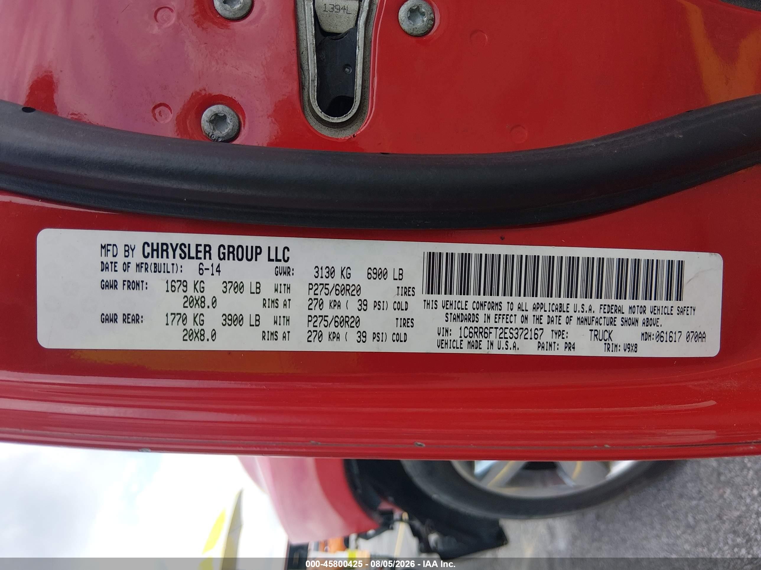 2014 Ram 1500 Express Красный vin: 1C6RR6FT2ES372167