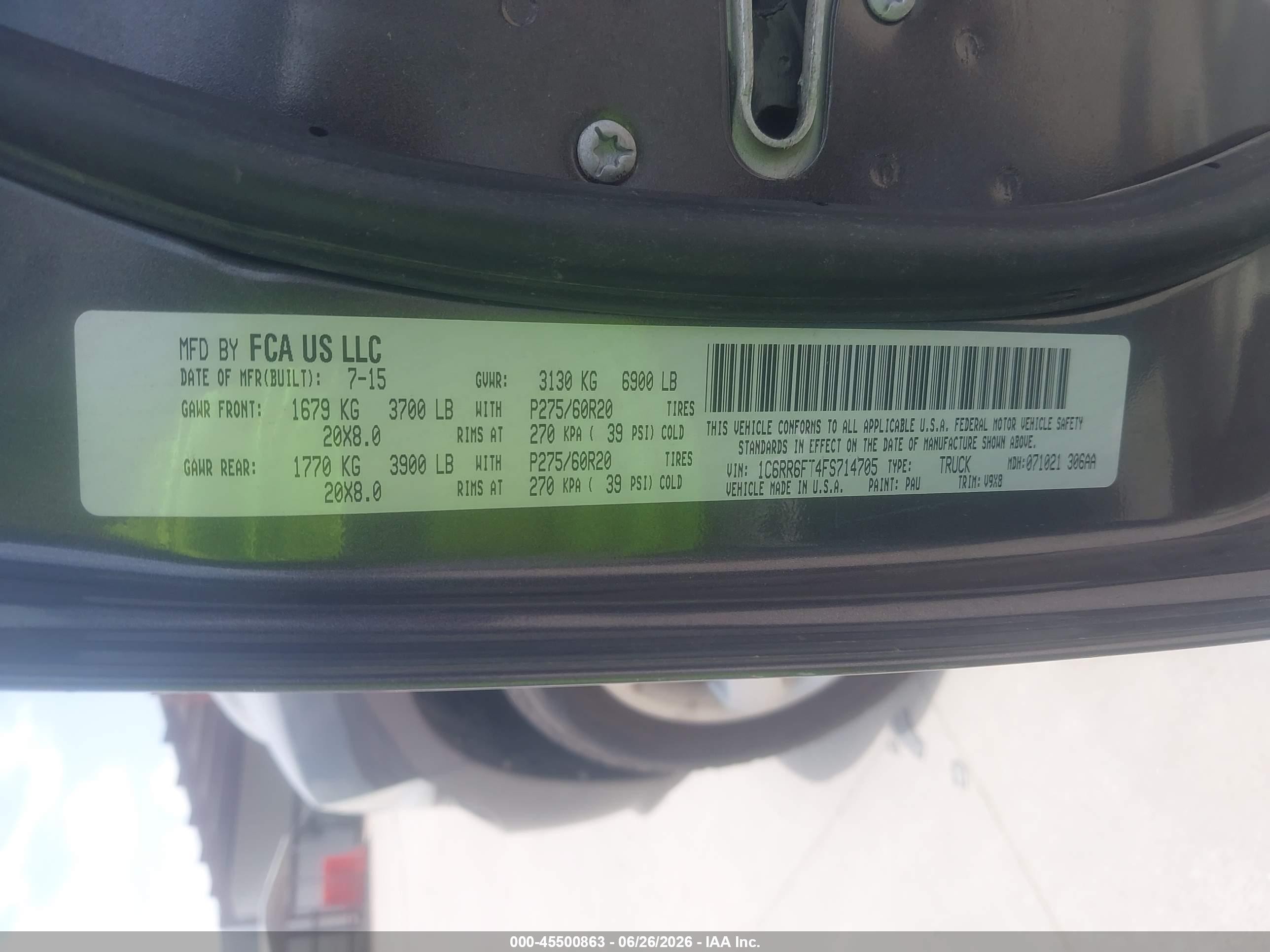 2015 Ram 1500 Express Серый vin: 1C6RR6FT4FS714705
