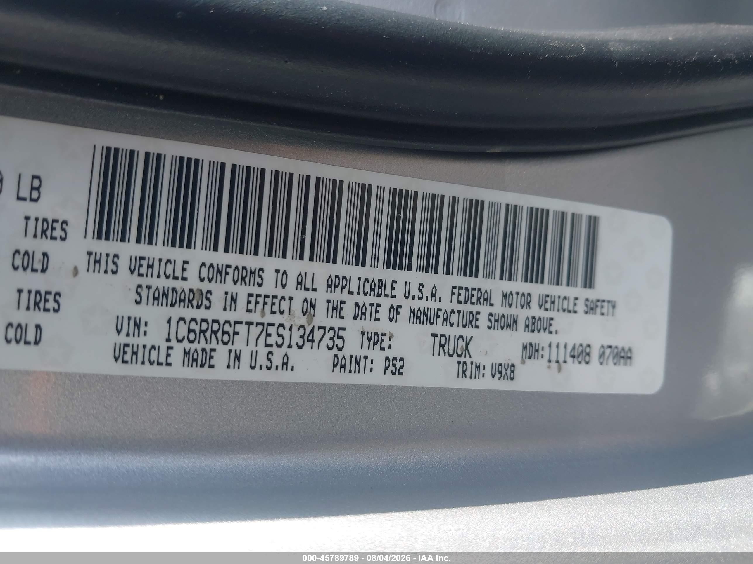 2014 Ram 1500 Express Silver vin: 1C6RR6FT7ES134735